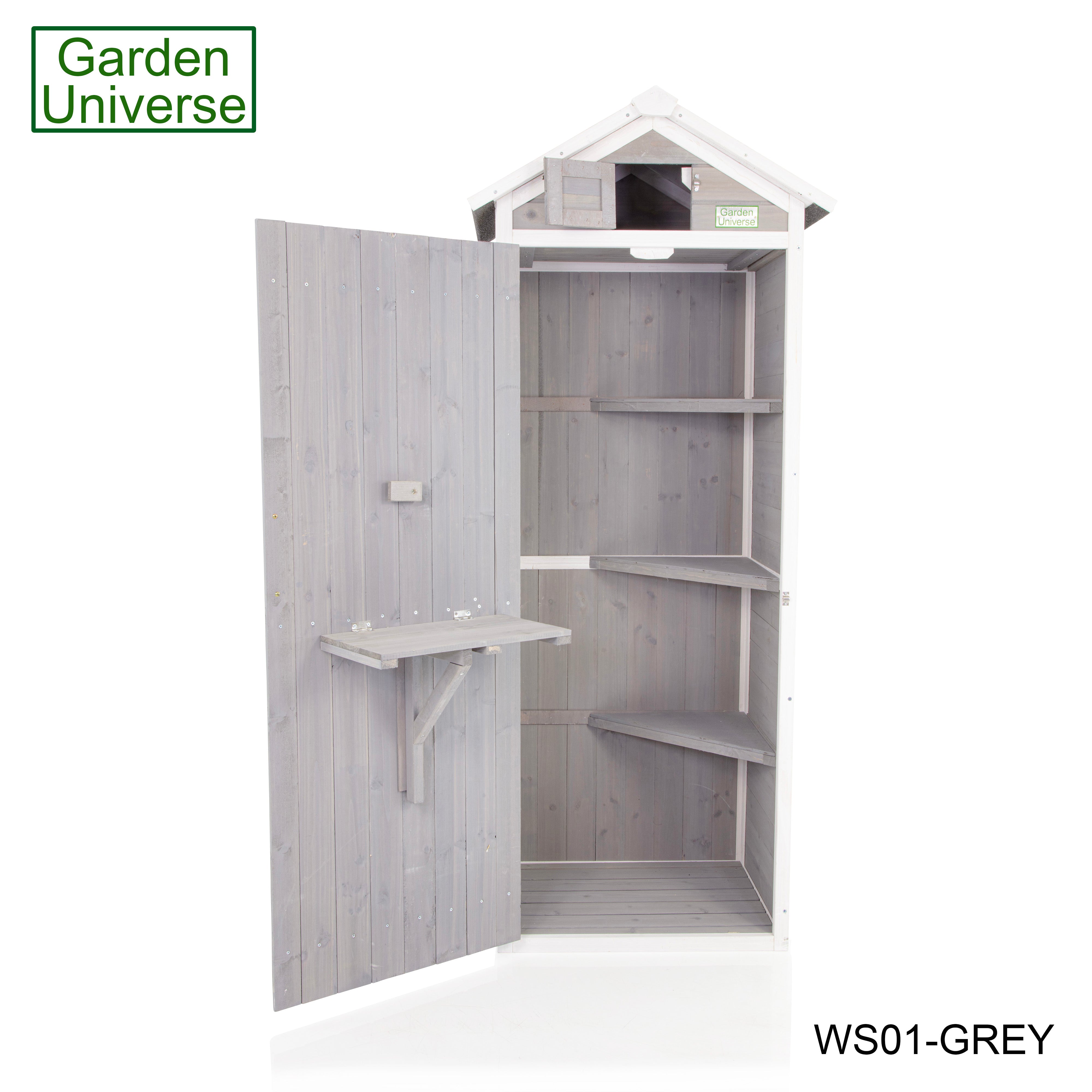 Tool Shed Storage Unit Outdoor Storage In Grey WS01-GREY