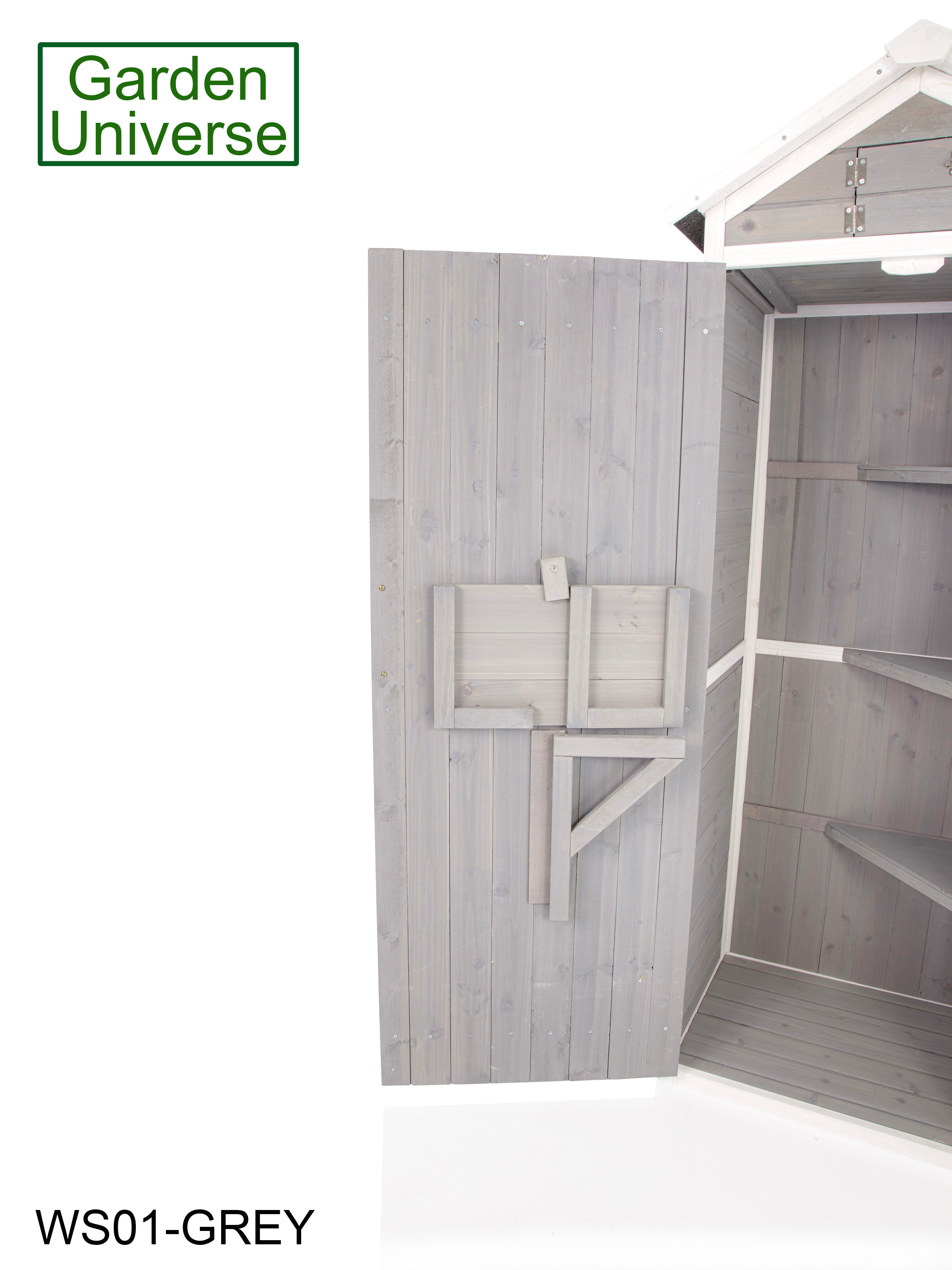 Tool Shed Storage Unit Outdoor Storage In Grey WS01-GREY