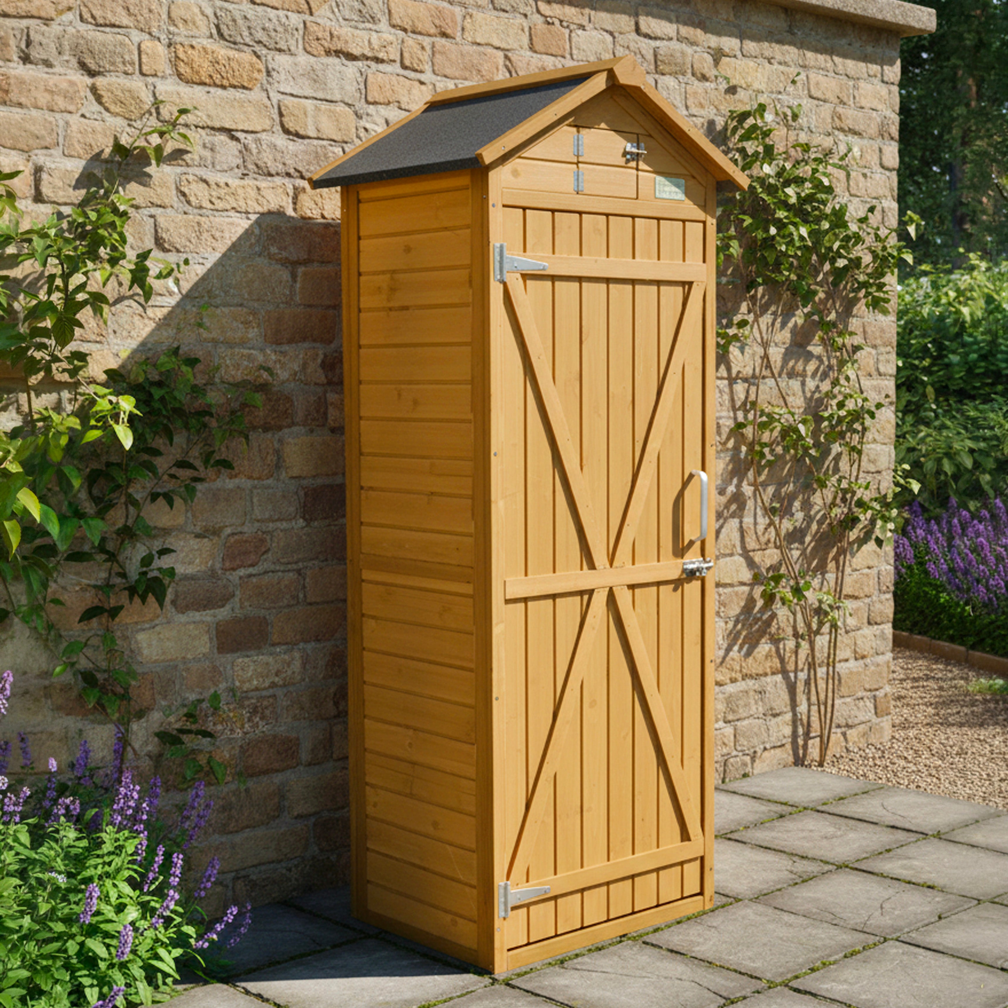 Garden Universe Tool Shed Storage Unit Outdoor Garden Storage In Brown WS01-N