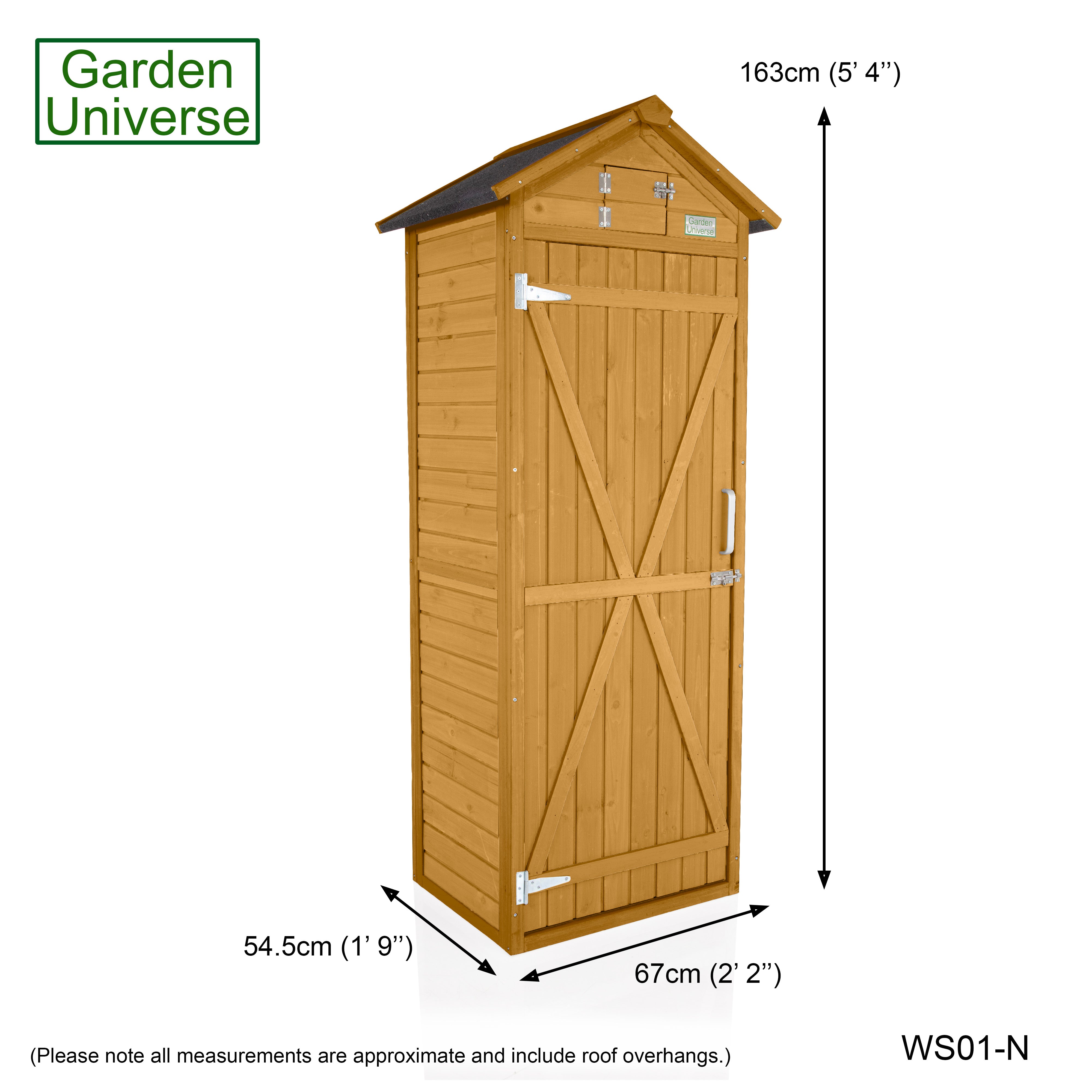 Garden Universe Tool Shed Storage Unit Outdoor Garden Storage In Brown WS01-N