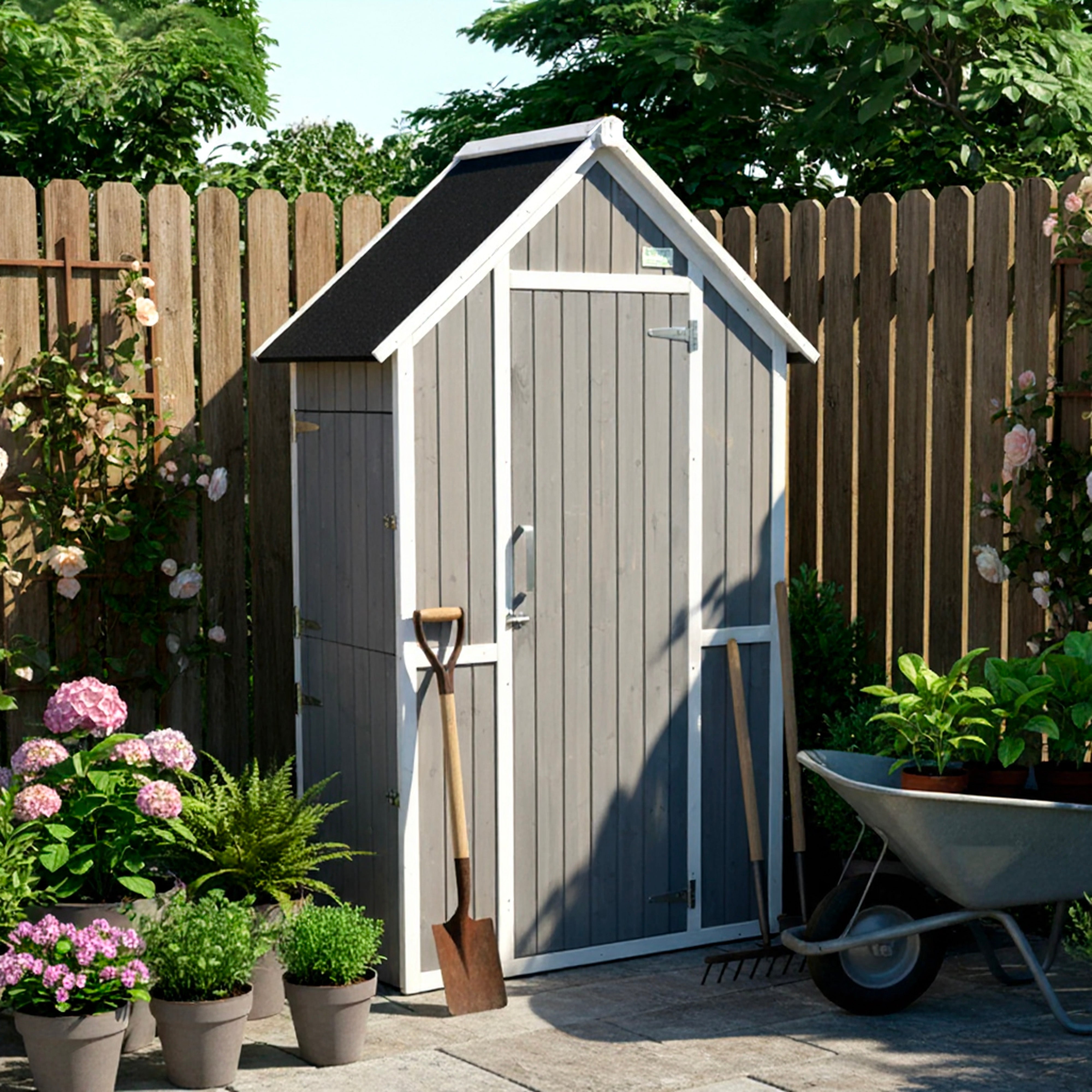 Tool Shed Storage Unit Outdoor Storage In Grey WS02-GREY