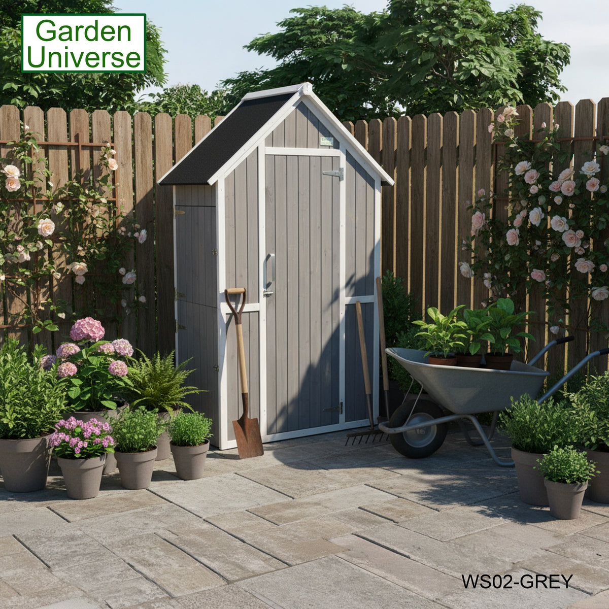 Tool Shed Storage Unit Outdoor Storage In Grey WS02-GREY