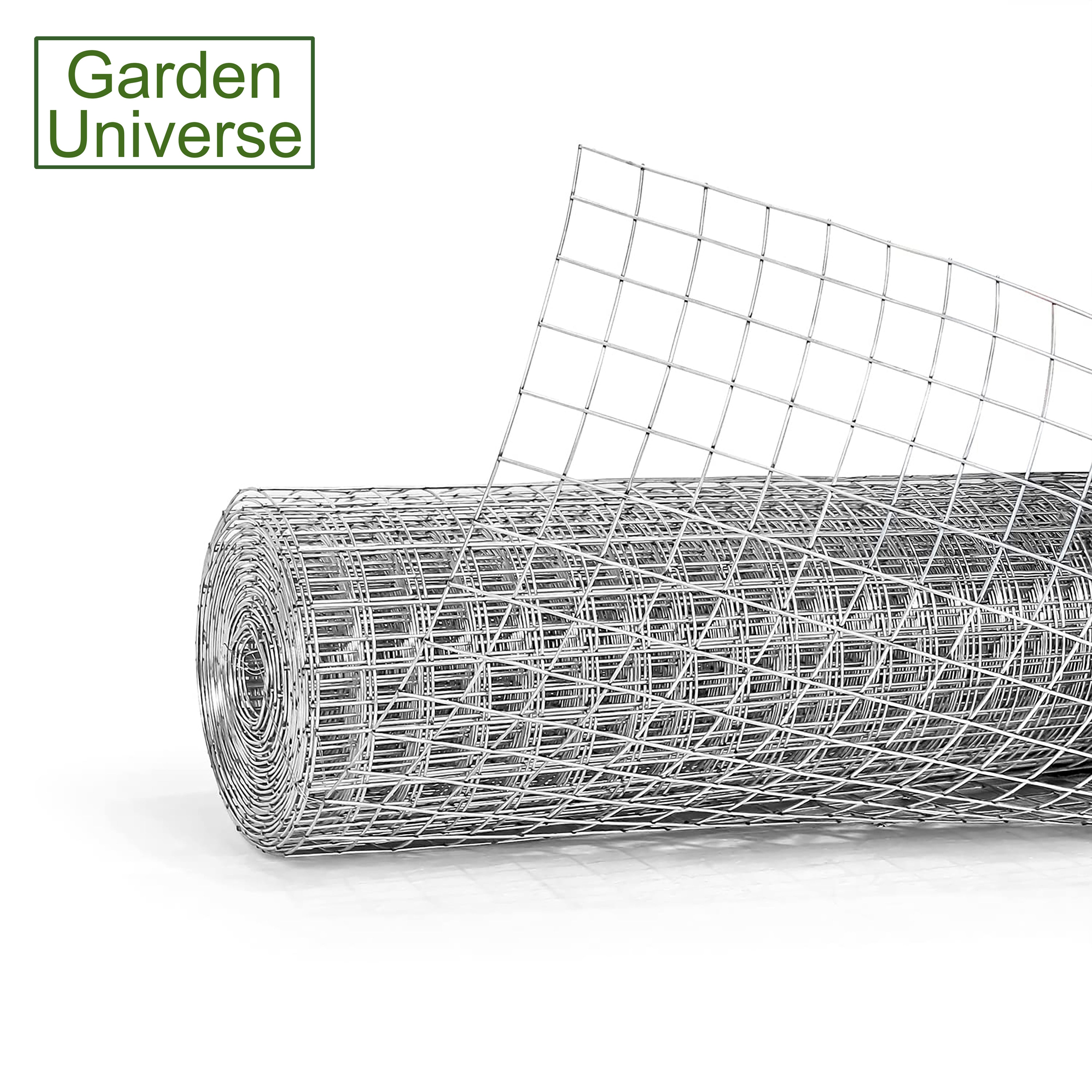 Welded Wire Mesh Galvanised Garden Universe Hole Size 12.5mm x 12.5mm (1/2"x1/2") H 120cm x L 15m Garden Fence W01-9