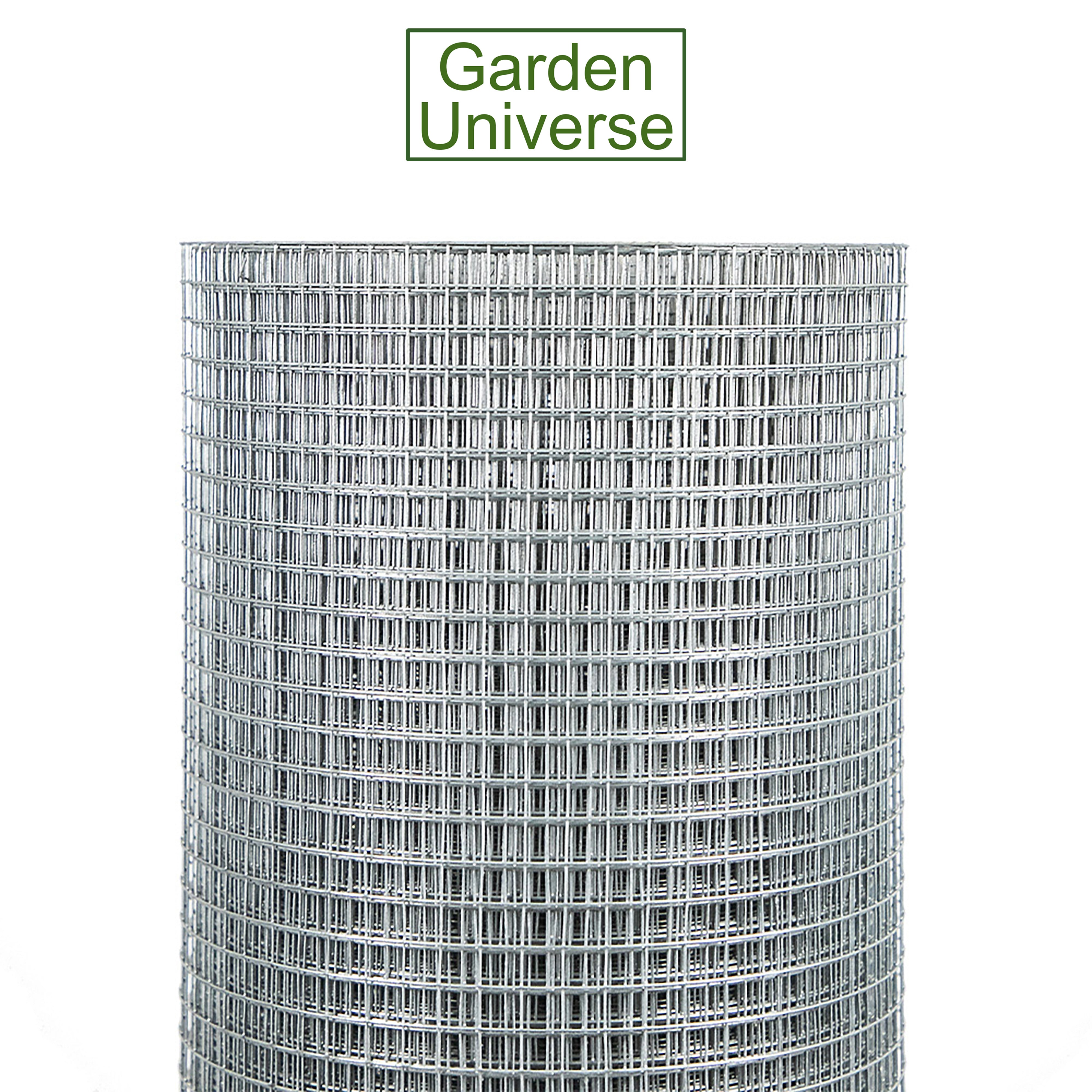 Welded Wire Mesh Galvanised Garden Universe Hole Size 12.5mm x 12.5mm (1/2"x1/2") H 120cm x L 15m Garden Fence W01-9