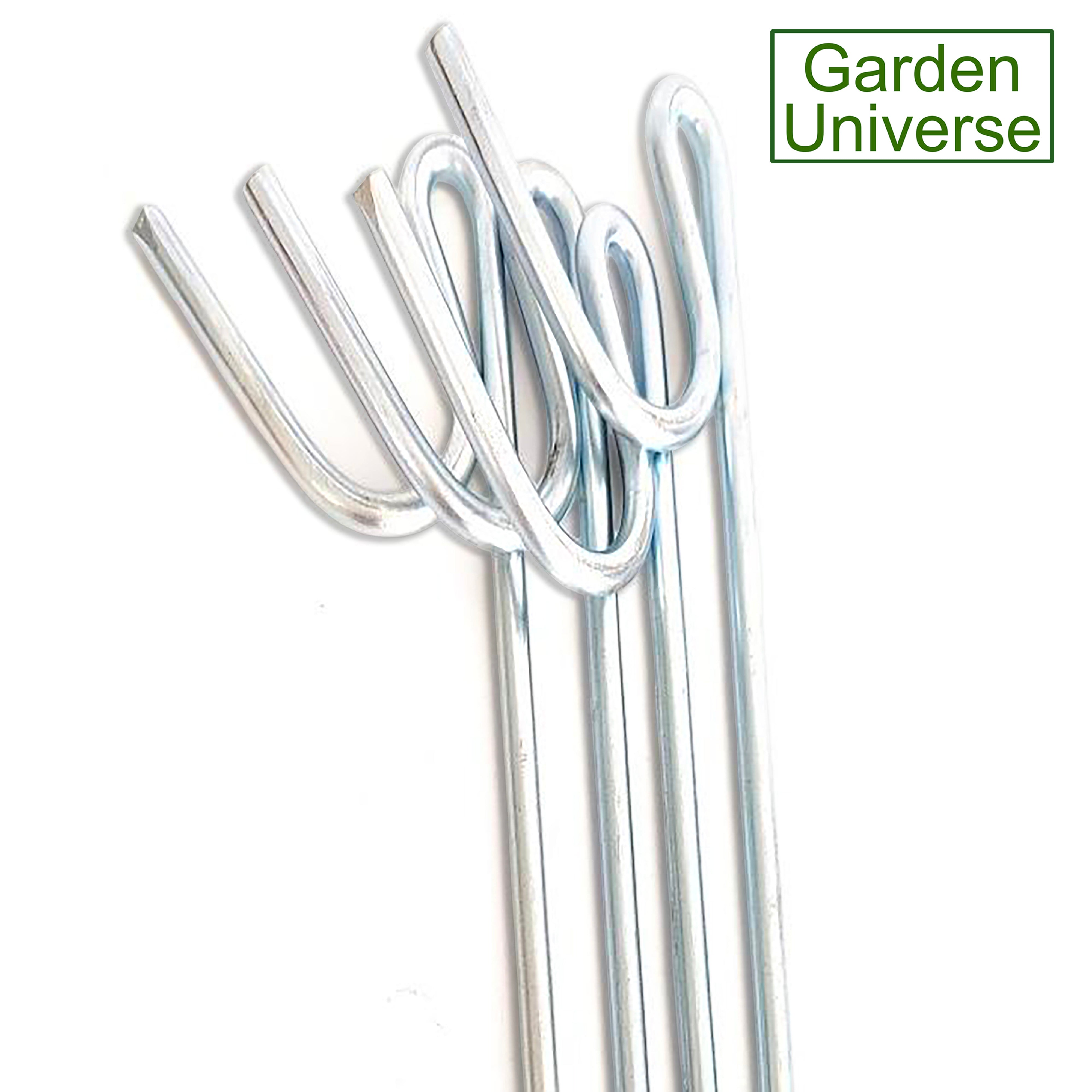 Garden Universe 120cm Galvanised Steel Fence Pins x 10 barrier fencing, Galvanised Steel Fence Posts WFP04