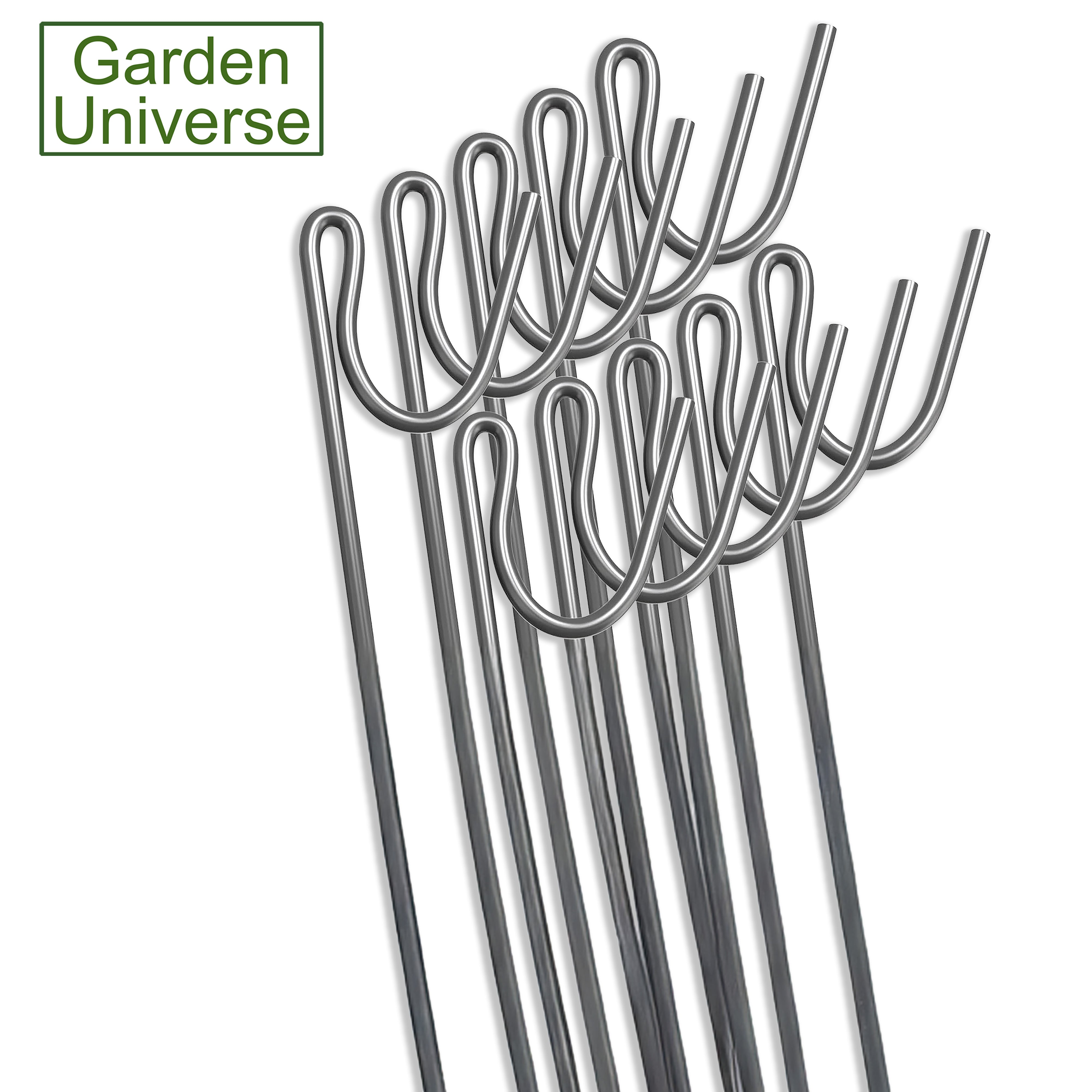 Garden Universe 120cm Galvanised Steel Fence Pins x 10 barrier fencing, Galvanised Steel Fence Posts WFP04