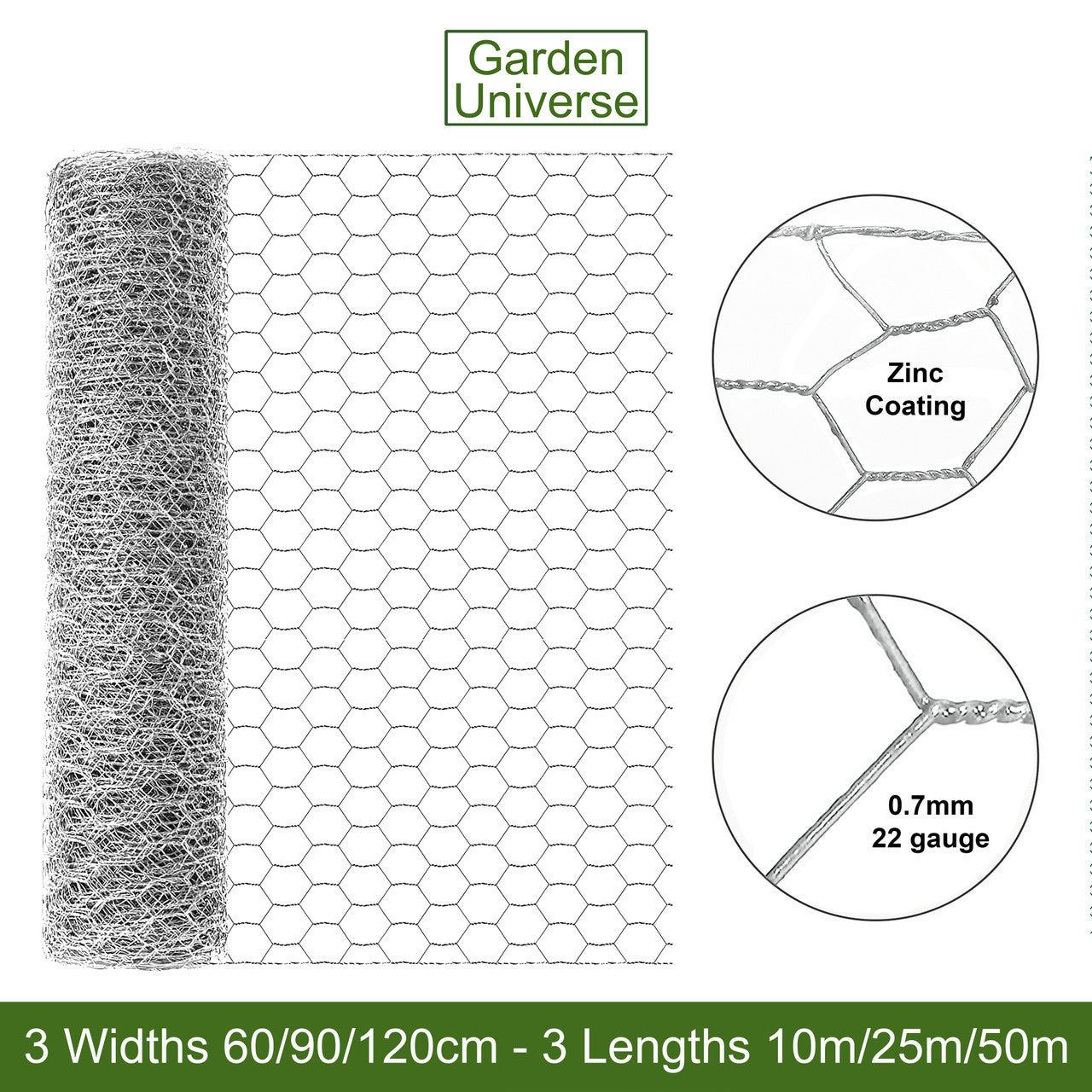 Chicken Wire Galvanised W 90cm x L 50m W03-9