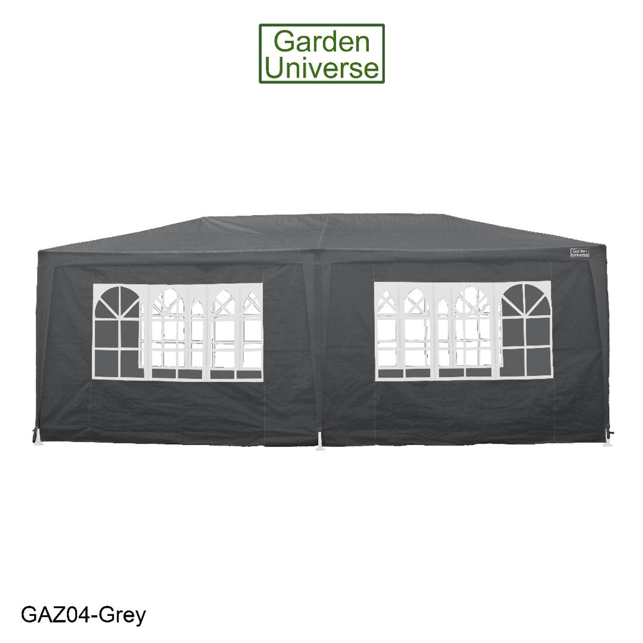 Gazebo 3m x 6m Party Tent with Four Walls Steel Frame XL Marquee - GAZ04-Grey