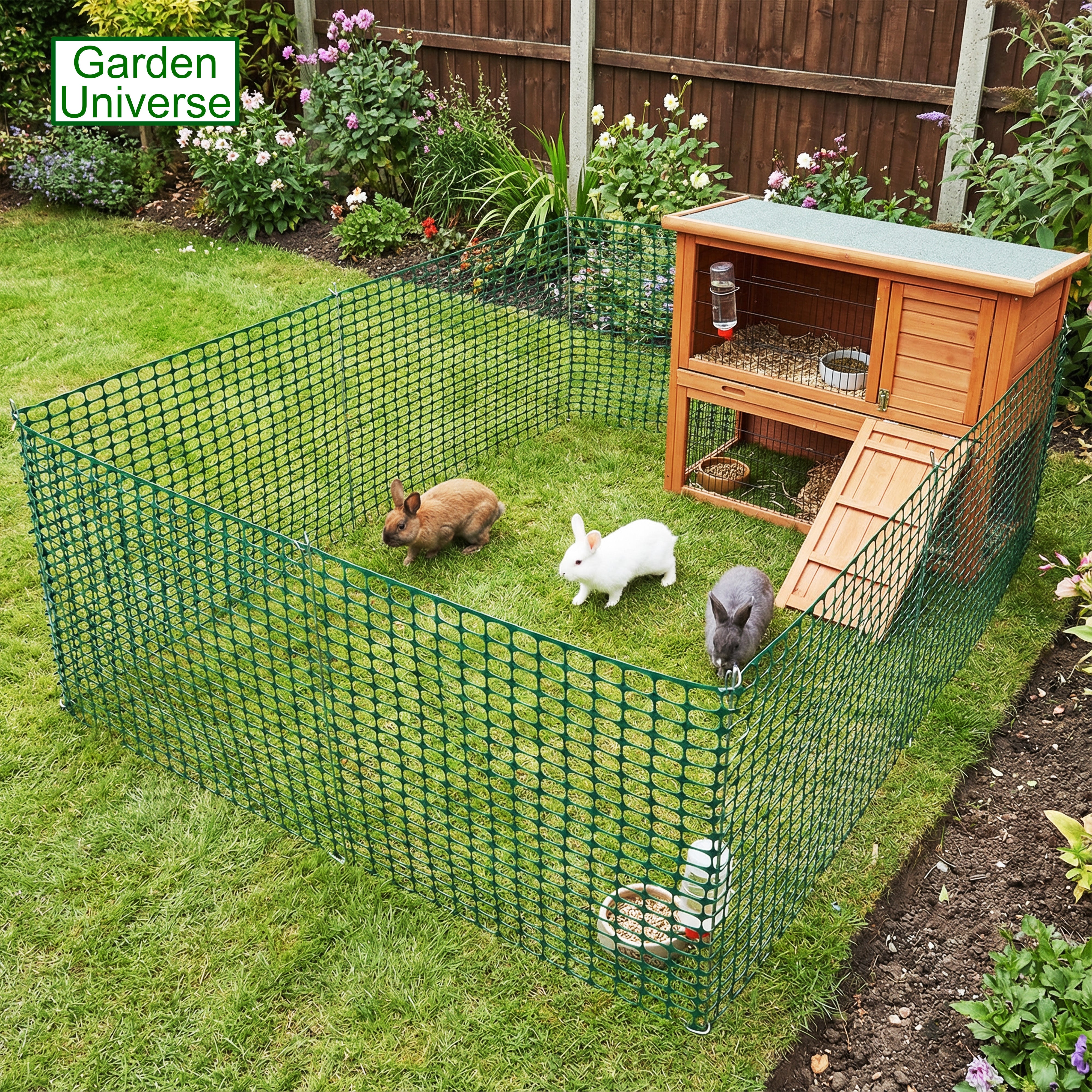 Garden Universe Barrier Fencing Green 1 x Roll H 1m x L 25m Temporary Garden Fence Netting WBF02