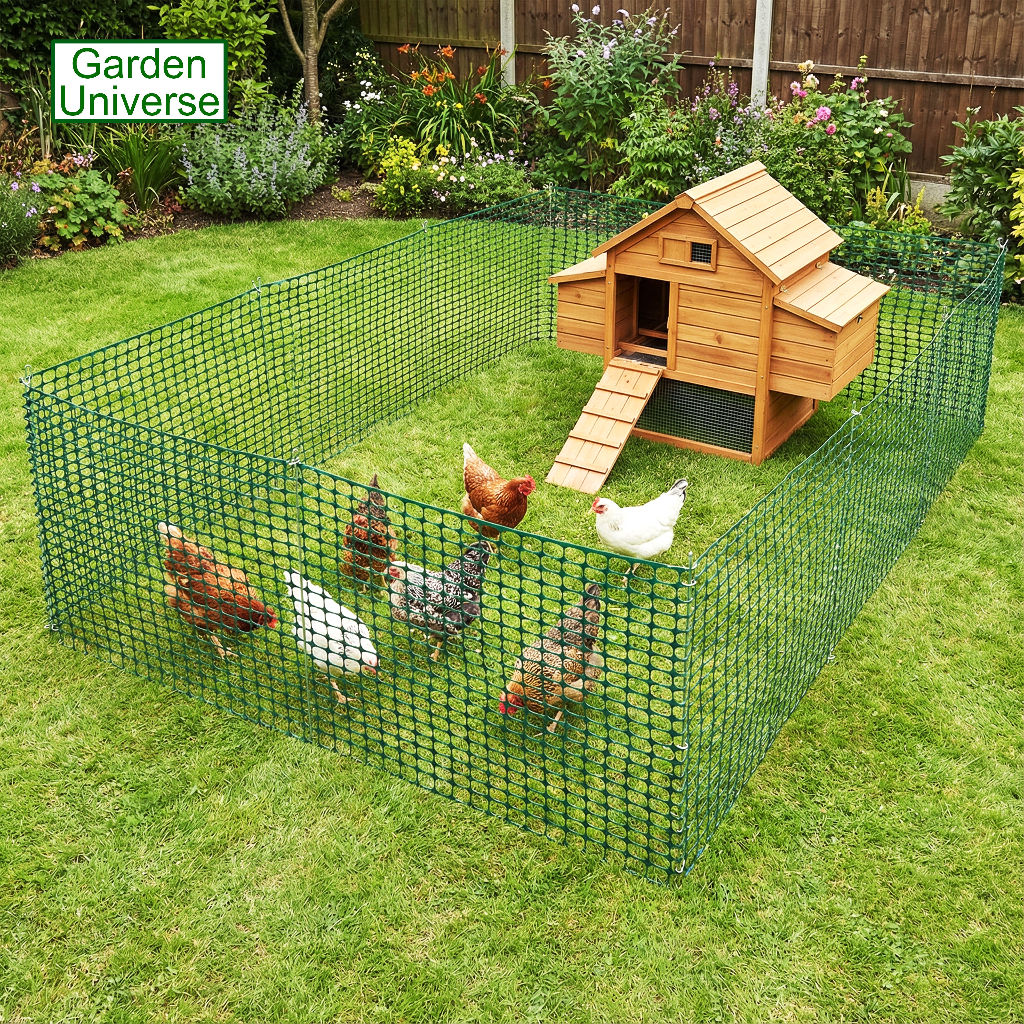 Garden Universe Barrier Fencing Green 1 x Roll H 1m x L 25m Temporary Garden Fence Netting WBF02