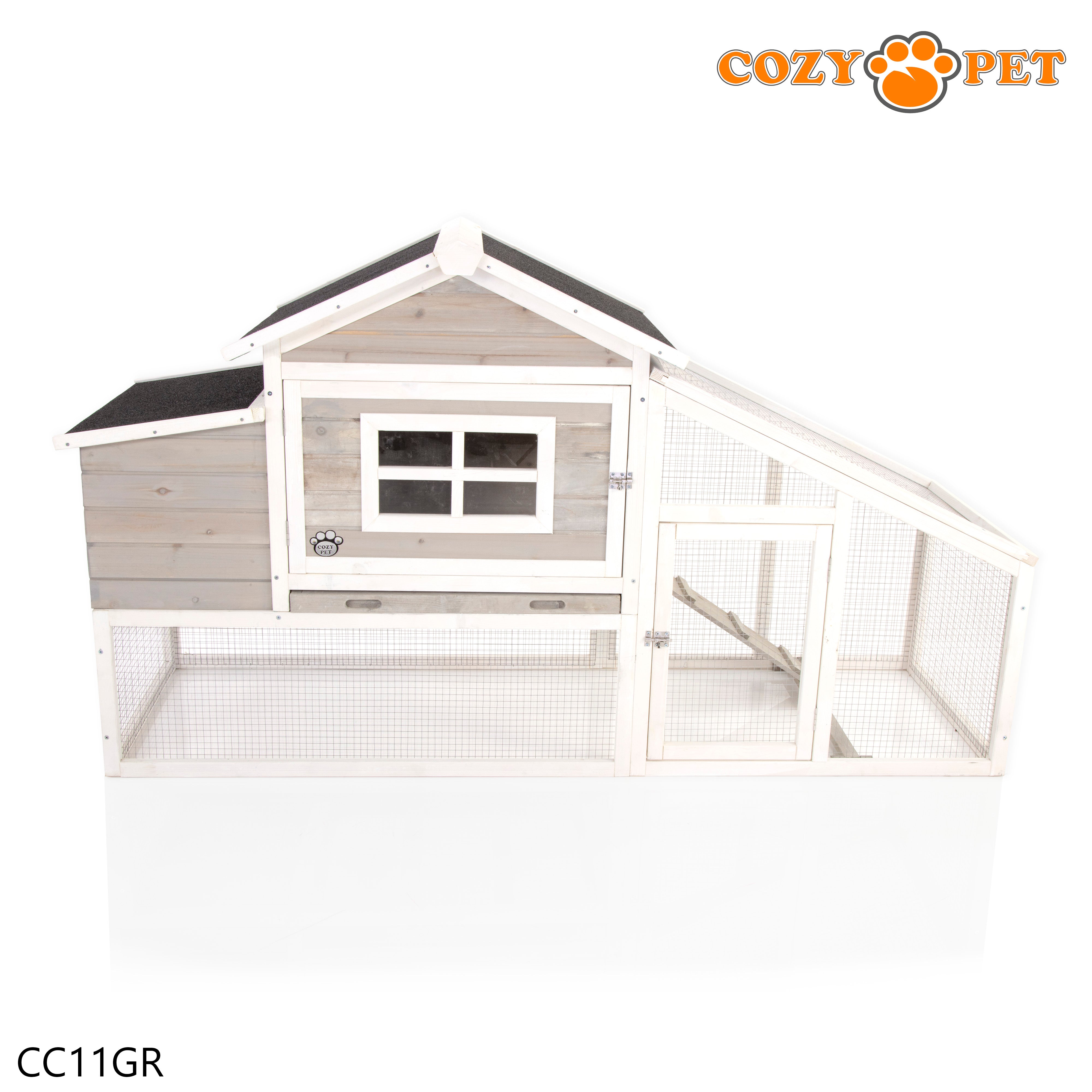Chicken Coop, Hen House in Grey, Rabbit Hutch, Model CC11GR