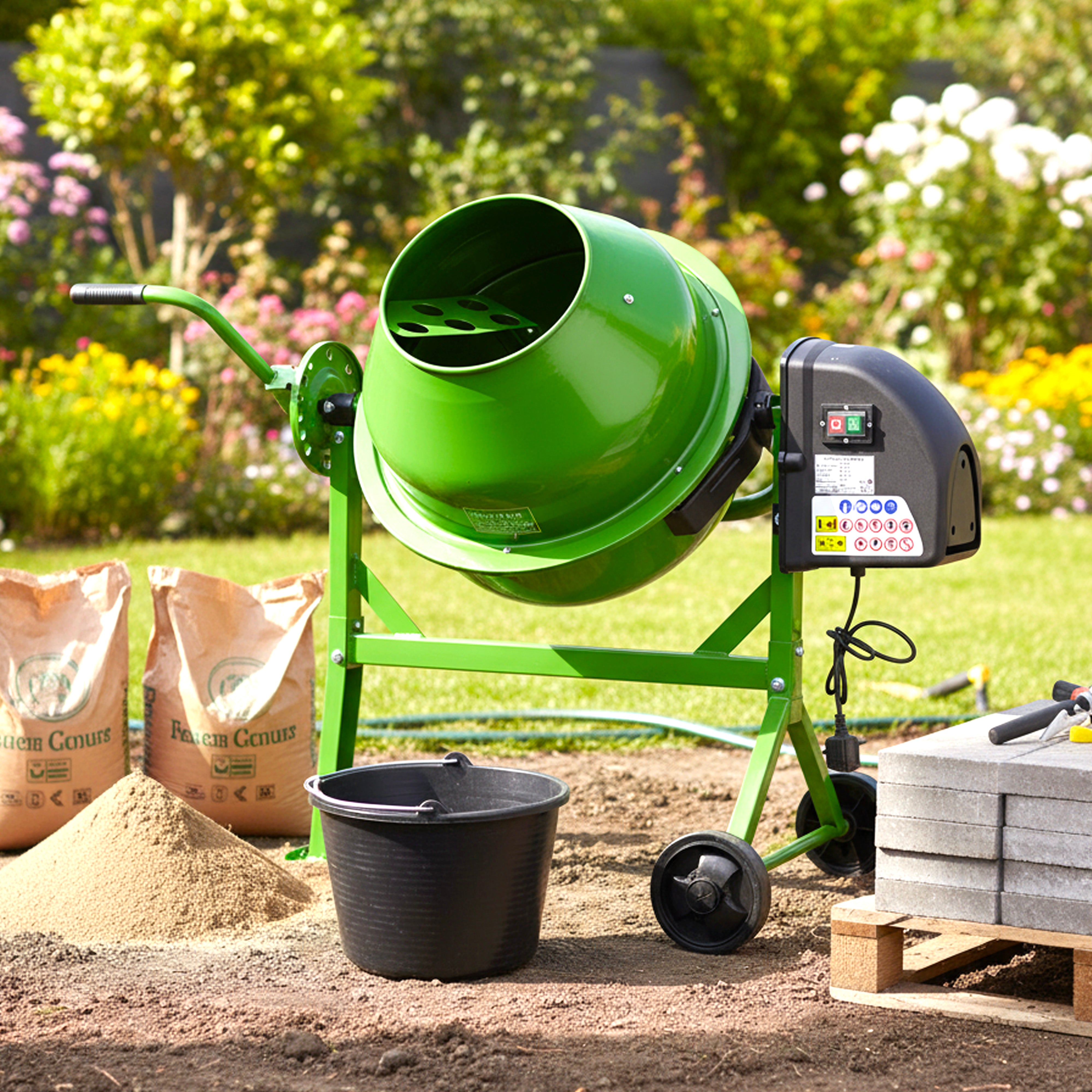 Cement Mixer Electric 220W Powerful Motor 63L Capacity CM01