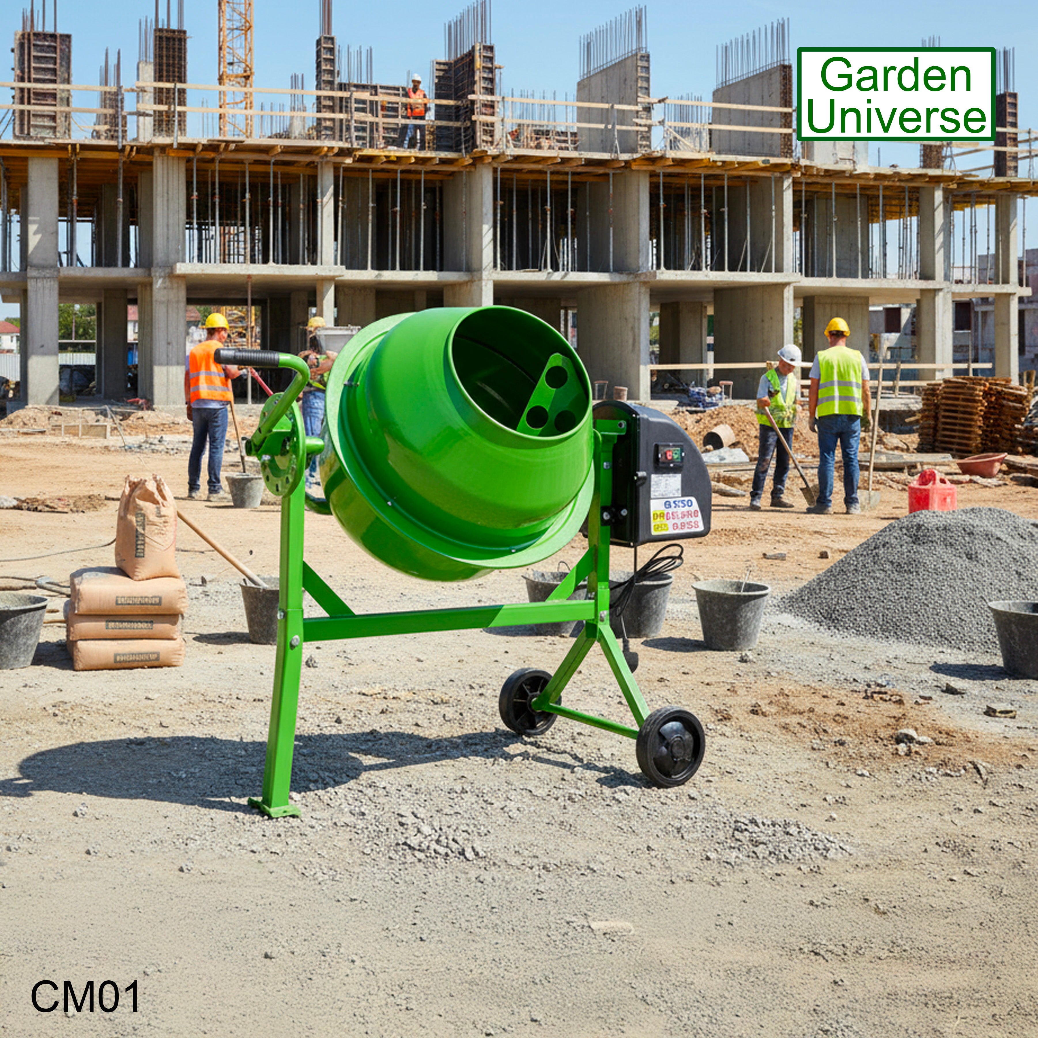 Cement Mixer Electric 220W Powerful Motor 63L Capacity CM01