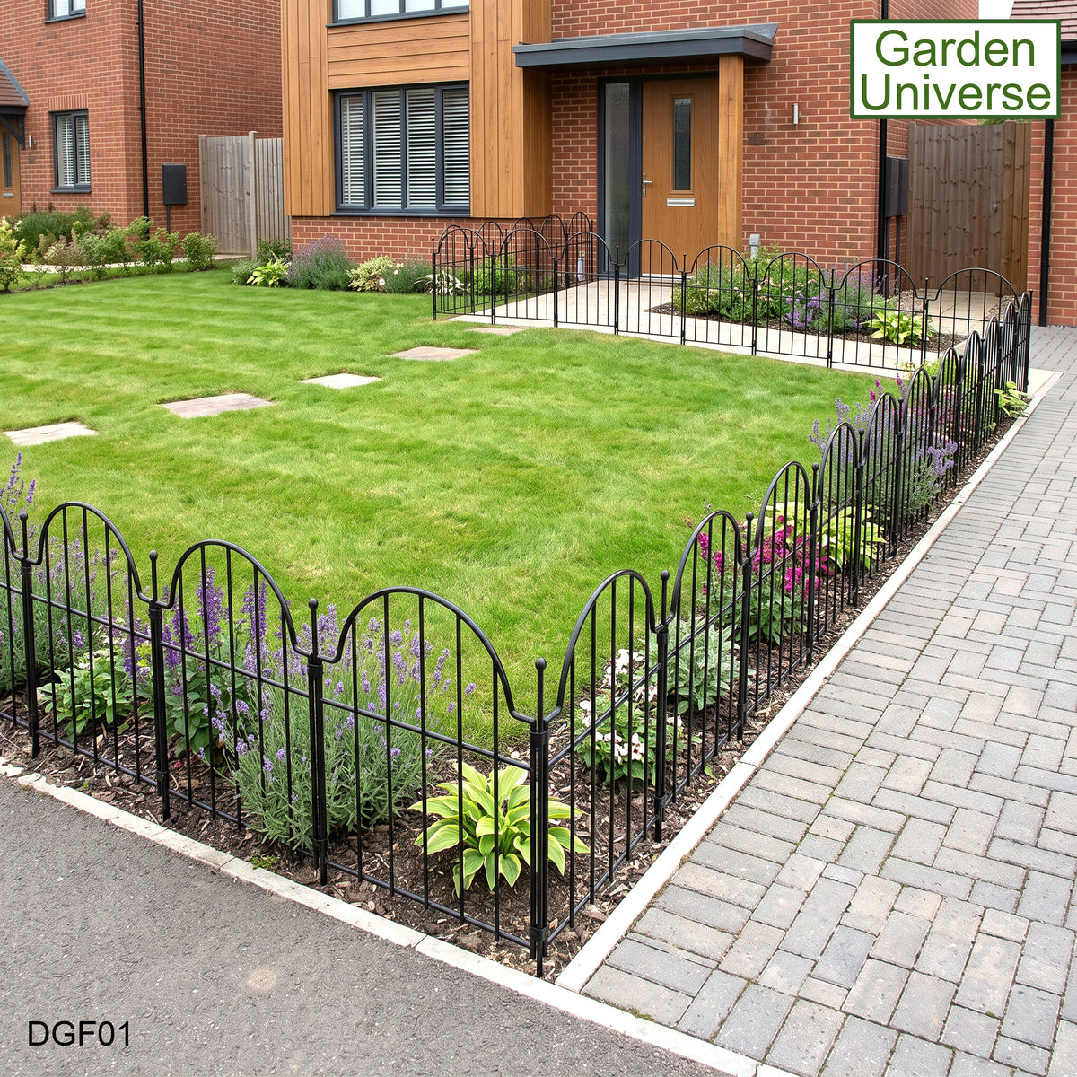 Garden Universe Decorative Metal Garden Fence 43cm High No Dig Border Edging Animal Barrier 3.3m 10 Panels - DGF01
