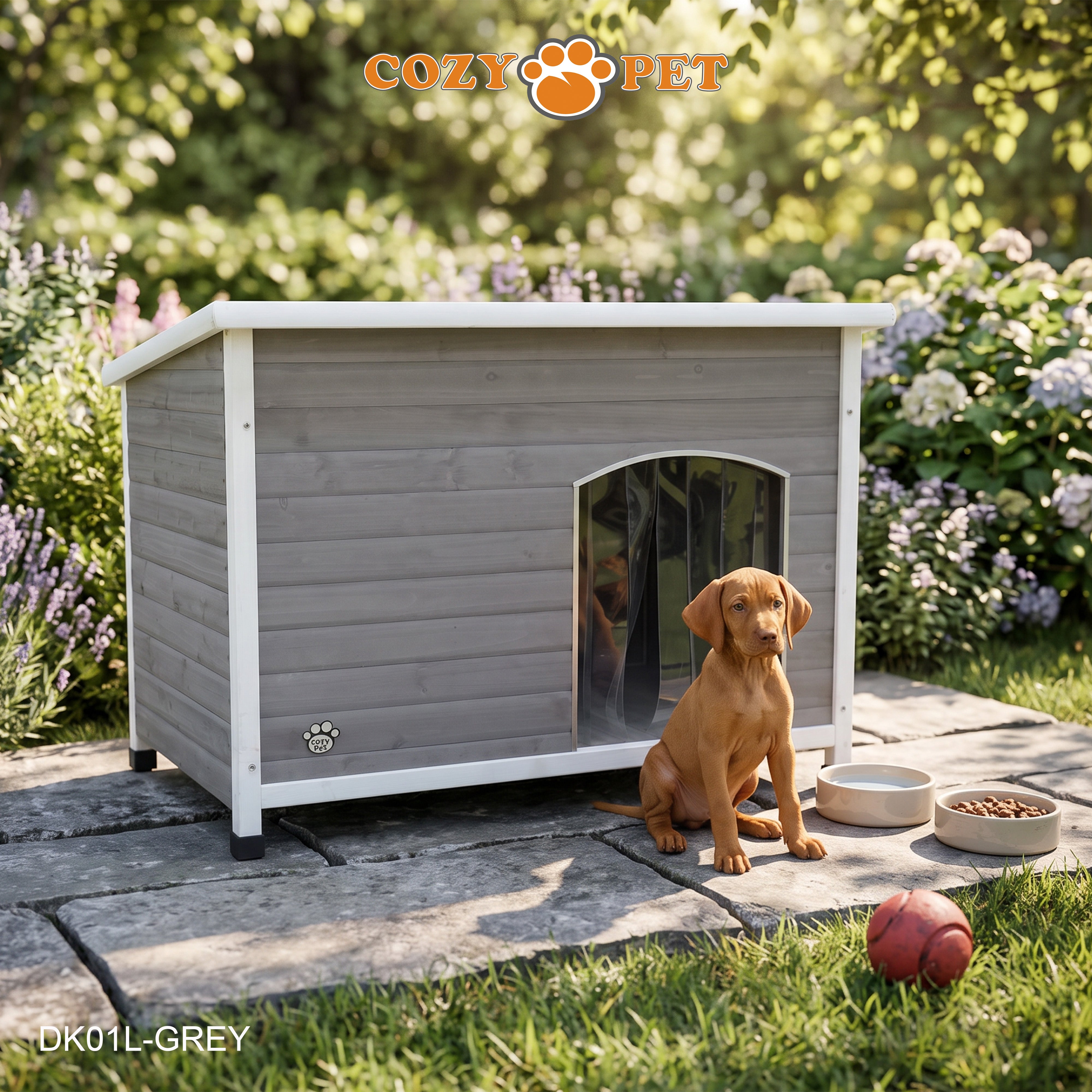 Dog Kennel Grey - Insulated - Cozy Pet - Size: Large - Model DK01L-GREY
