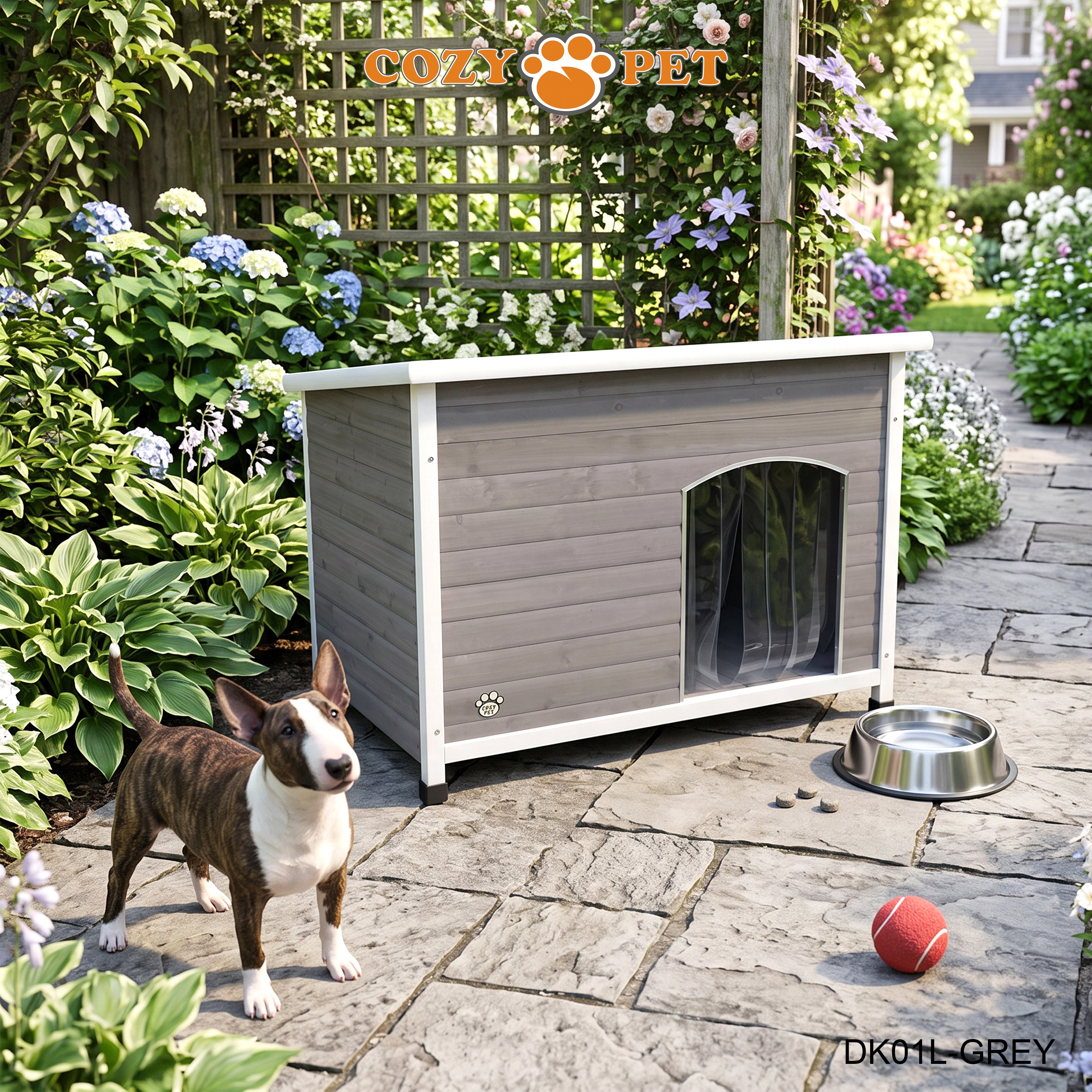 Dog Kennel Grey - Insulated - Cozy Pet - Size: Large - Model DK01L-GREY