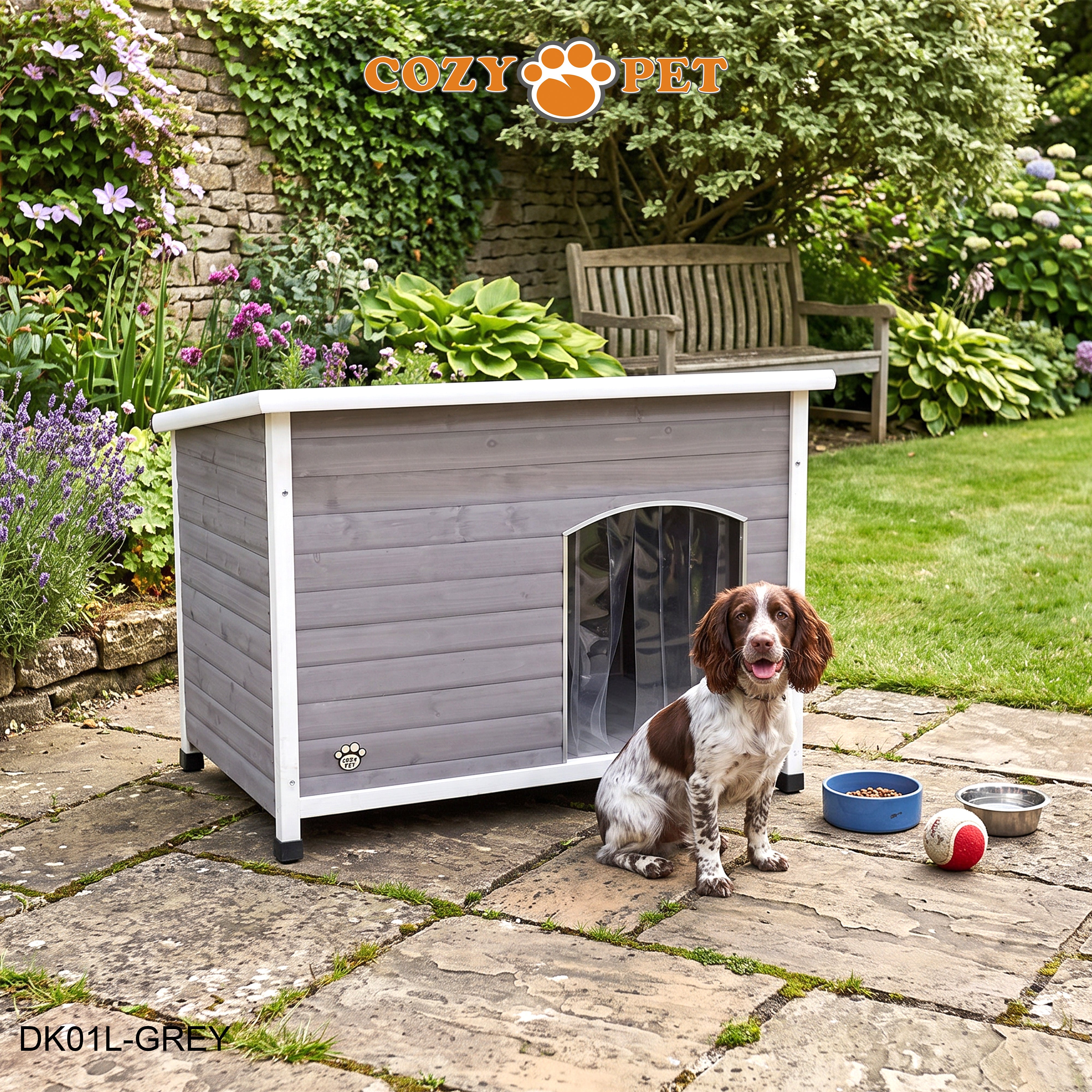 Dog Kennel Grey - Insulated - Cozy Pet - Size: Large - Model DK01L-GREY