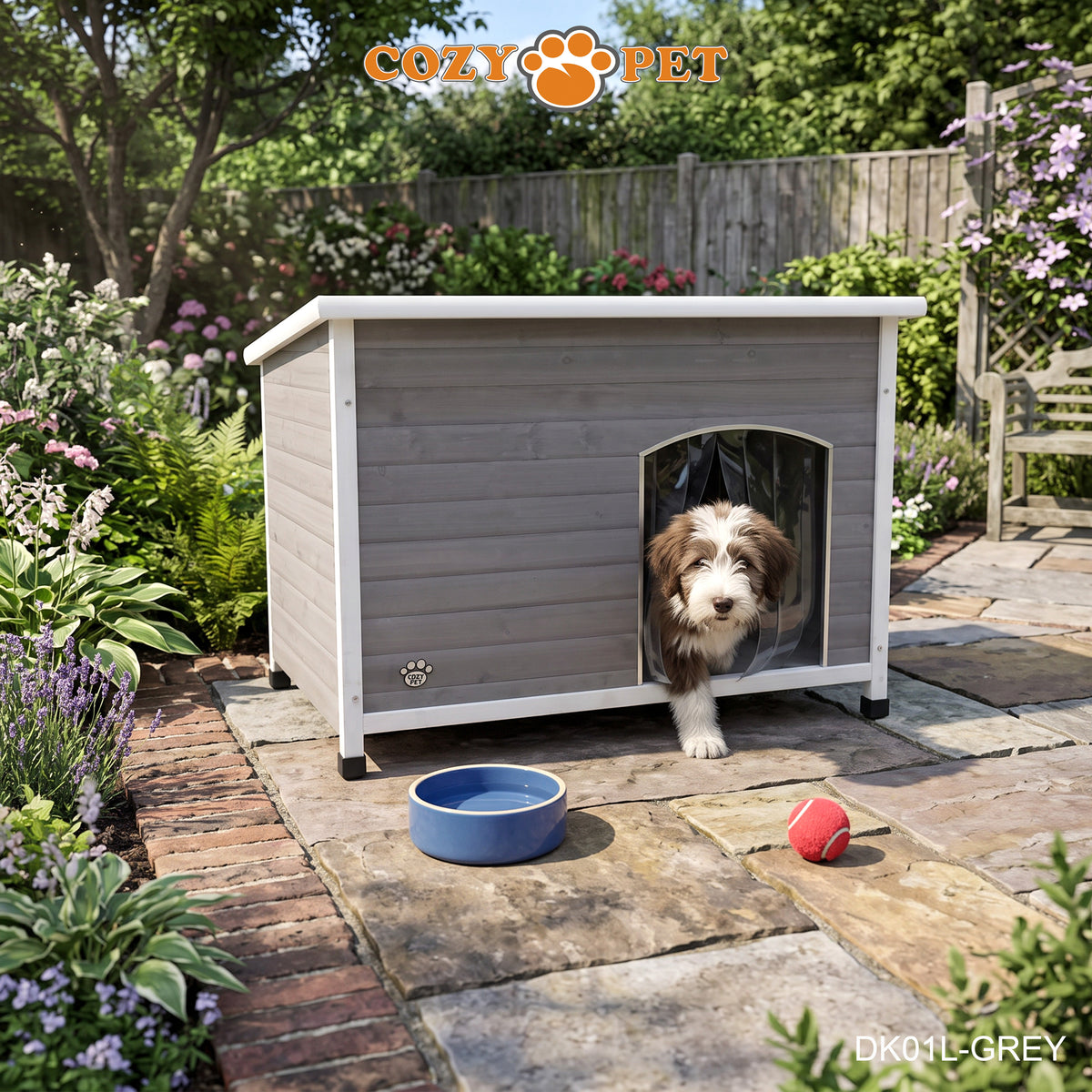 Dog Kennel Grey - Insulated - Cozy Pet - Size: Large - Model DK01L-GREY
