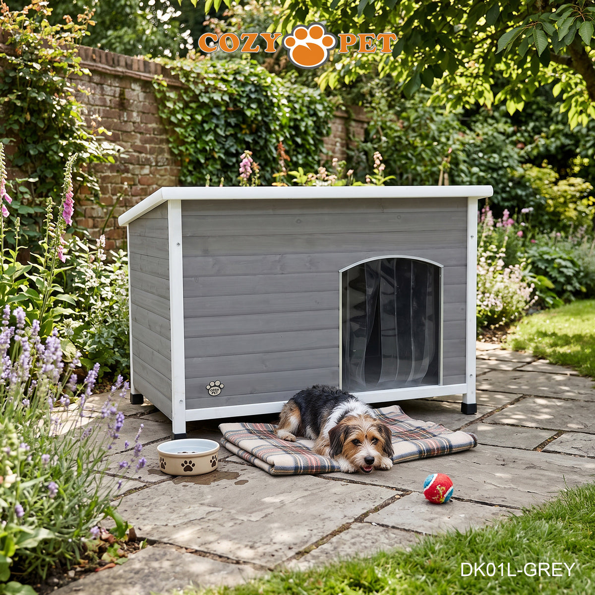 Dog Kennel Grey - Insulated - Cozy Pet - Size: Large - Model DK01L-GREY