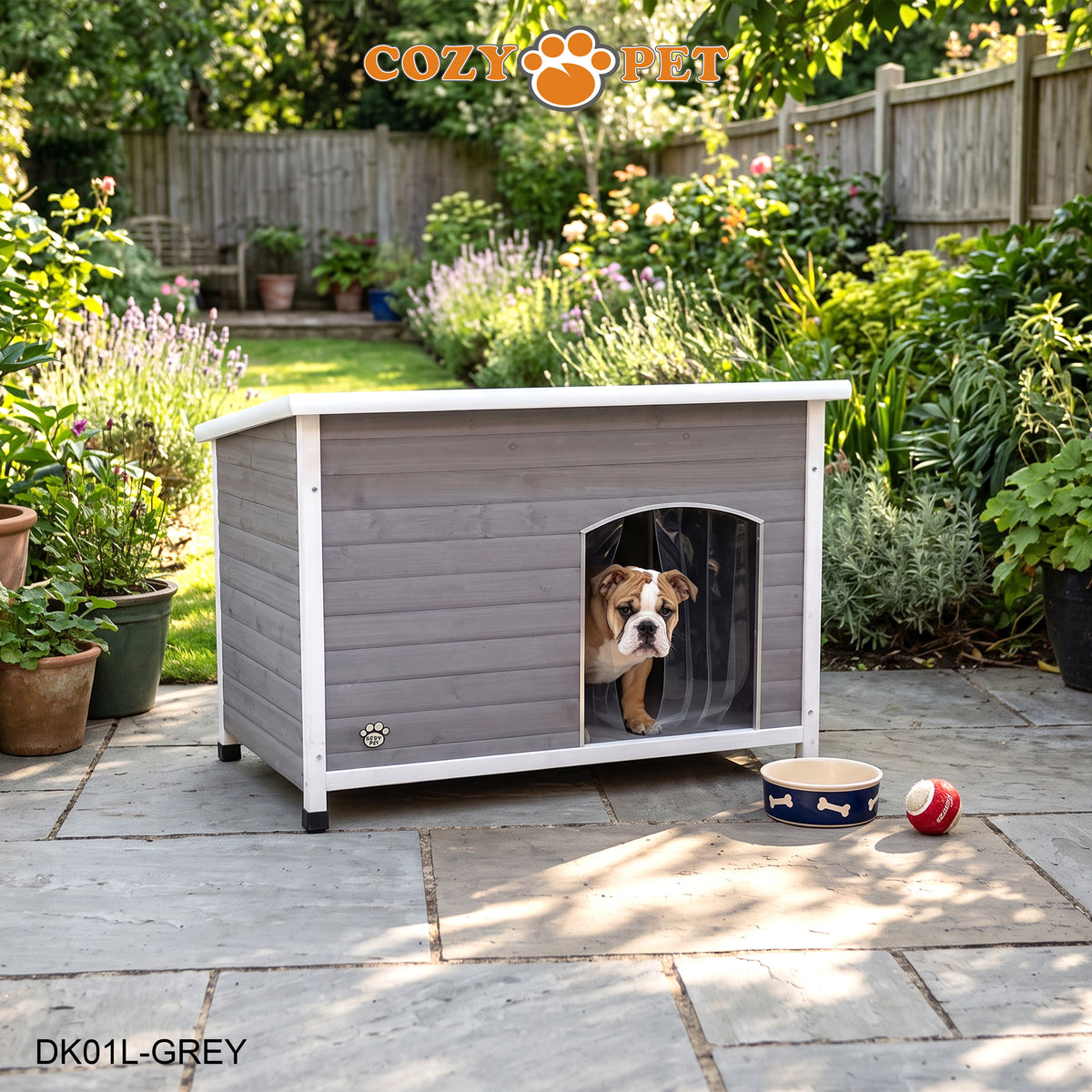 Dog Kennel Grey - Insulated - Cozy Pet - Size: Large - Model DK01L-GREY