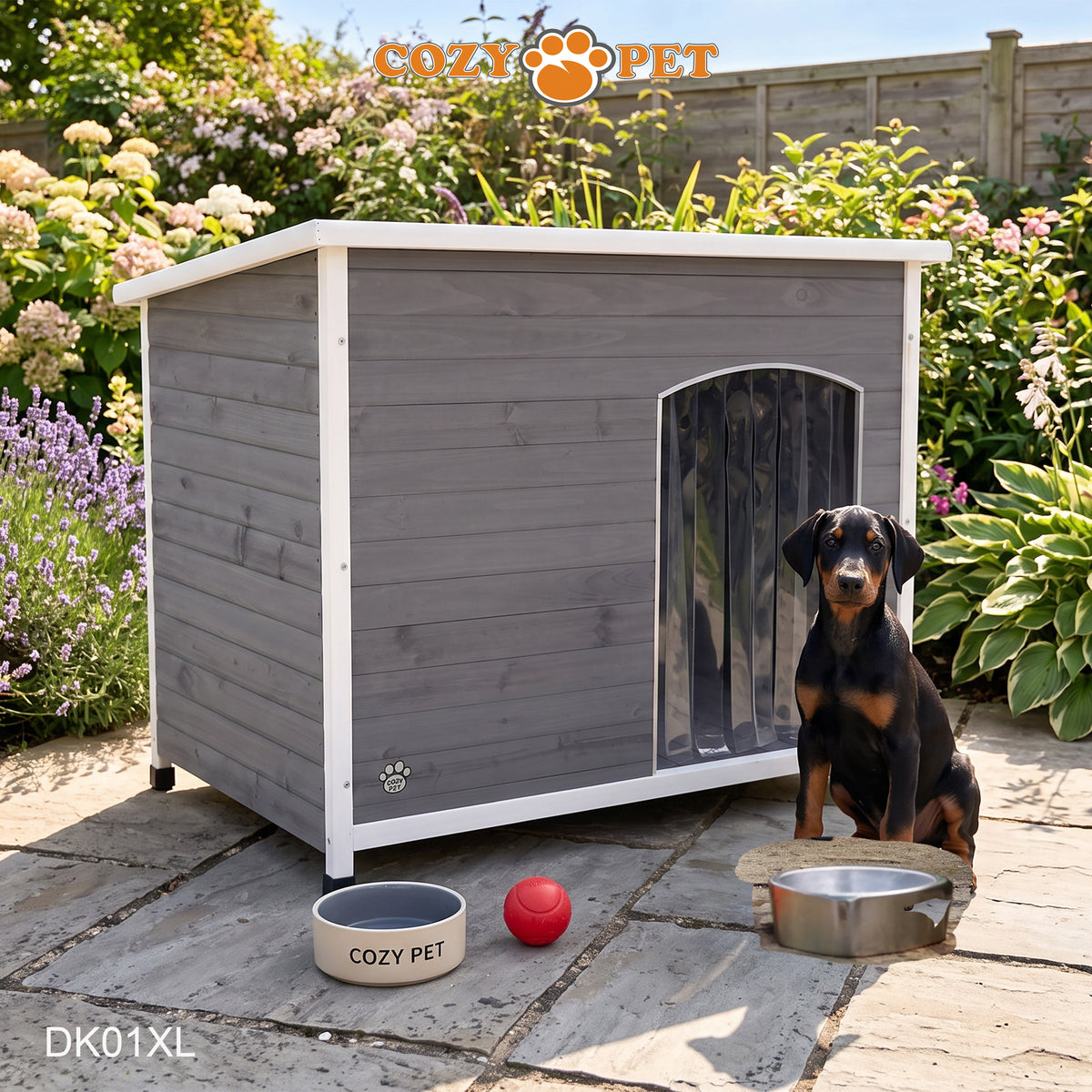Dog Kennel Grey - Insulated - Cozy Pet - Size: X-Large - Model DK01XL-GREY