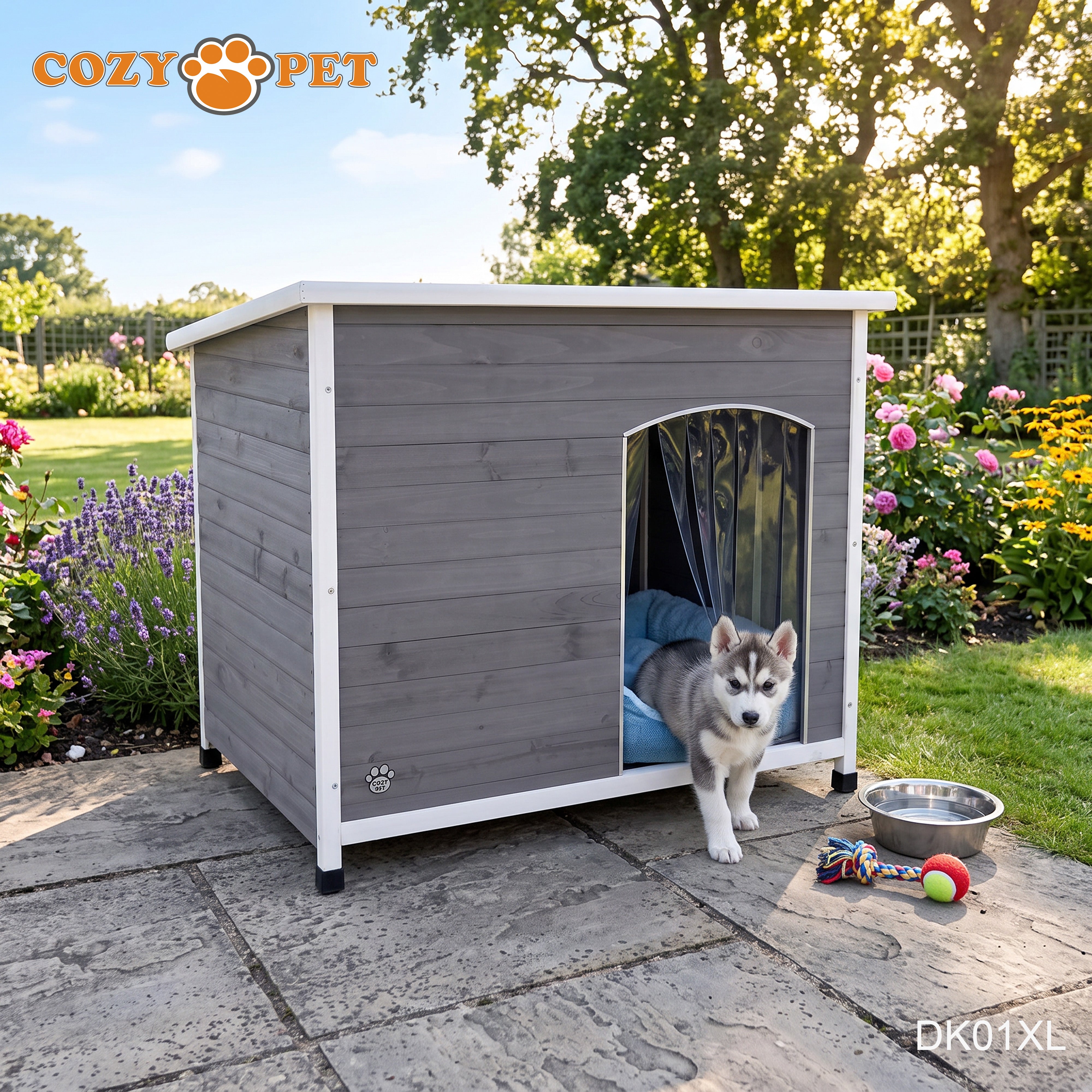 Dog Kennel Grey - Insulated - Cozy Pet - Size: X-Large - Model DK01XL-GREY