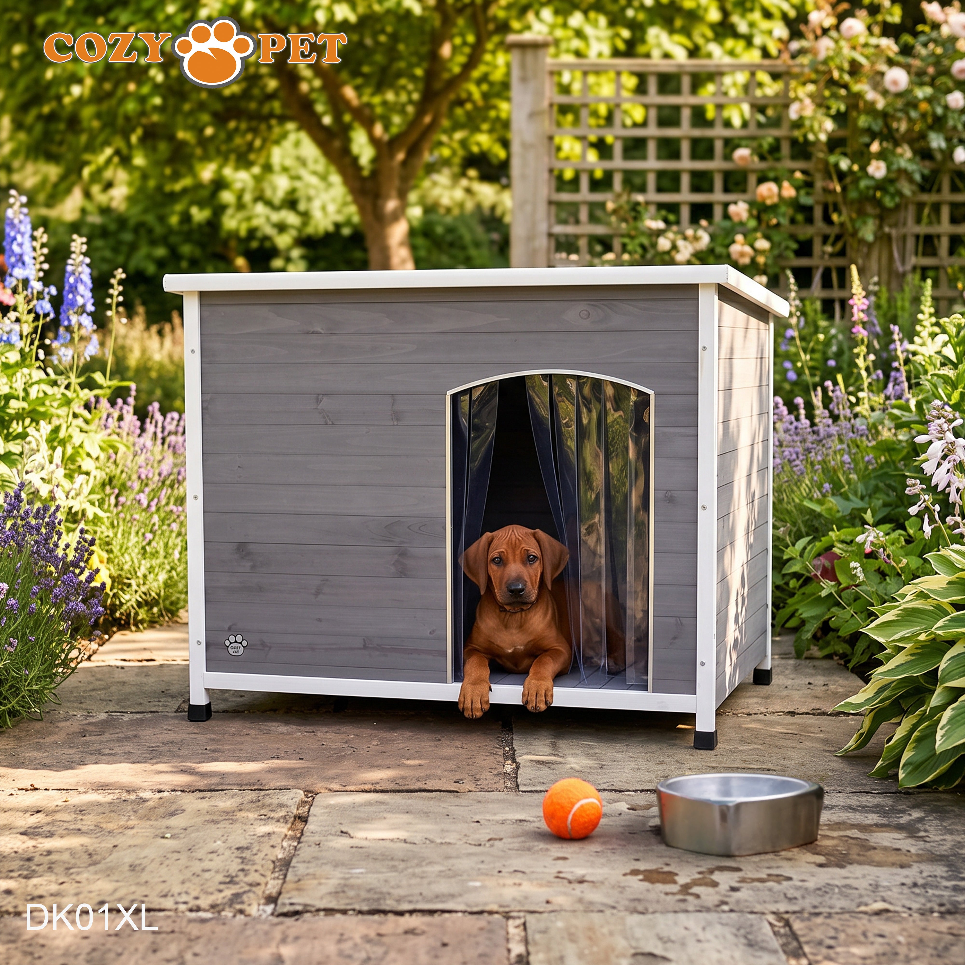 Dog Kennel Grey - Insulated - Cozy Pet - Size: X-Large - Model DK01XL-GREY