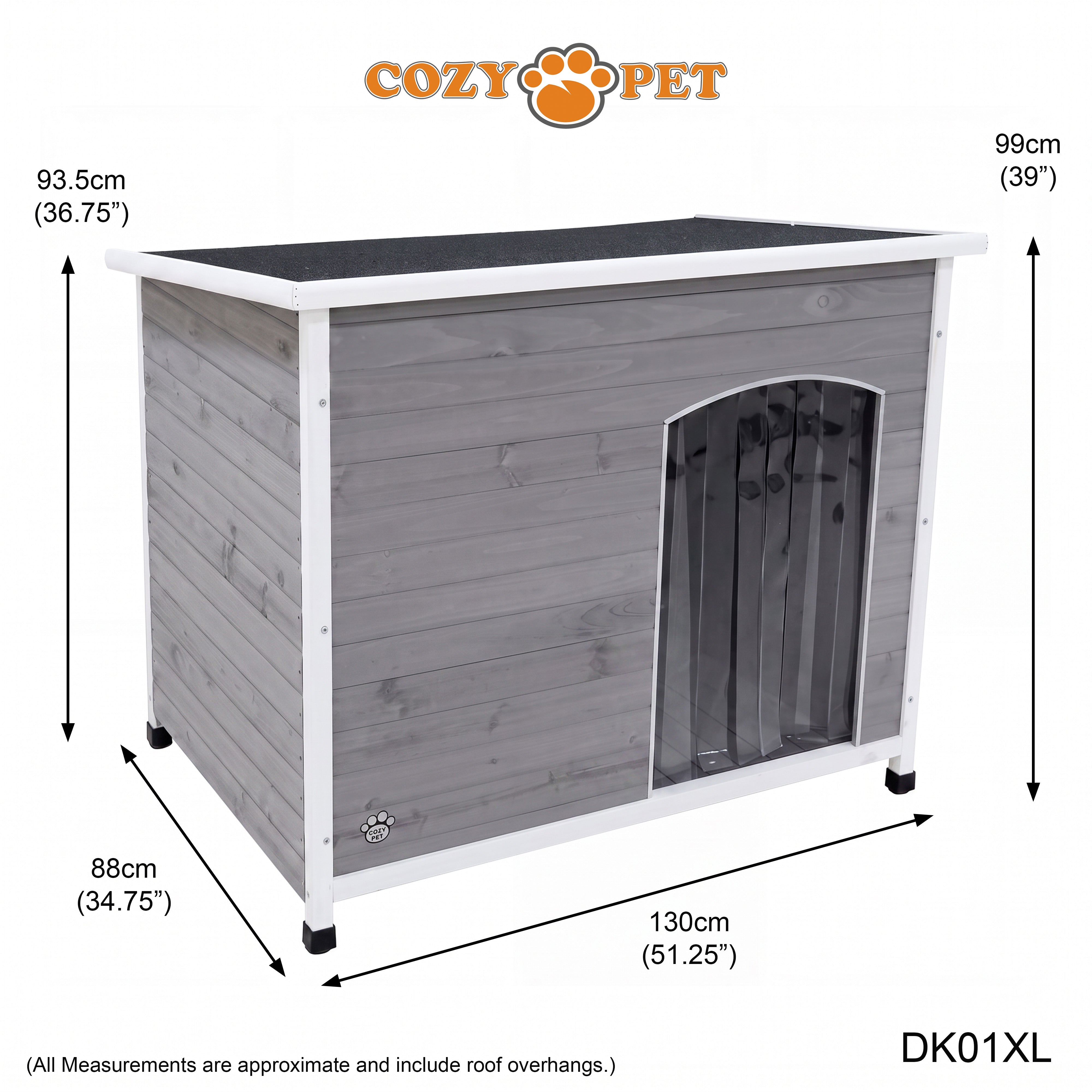 Dog Kennel Grey - Insulated - Cozy Pet - Size: X-Large - Model DK01XL-GREY
