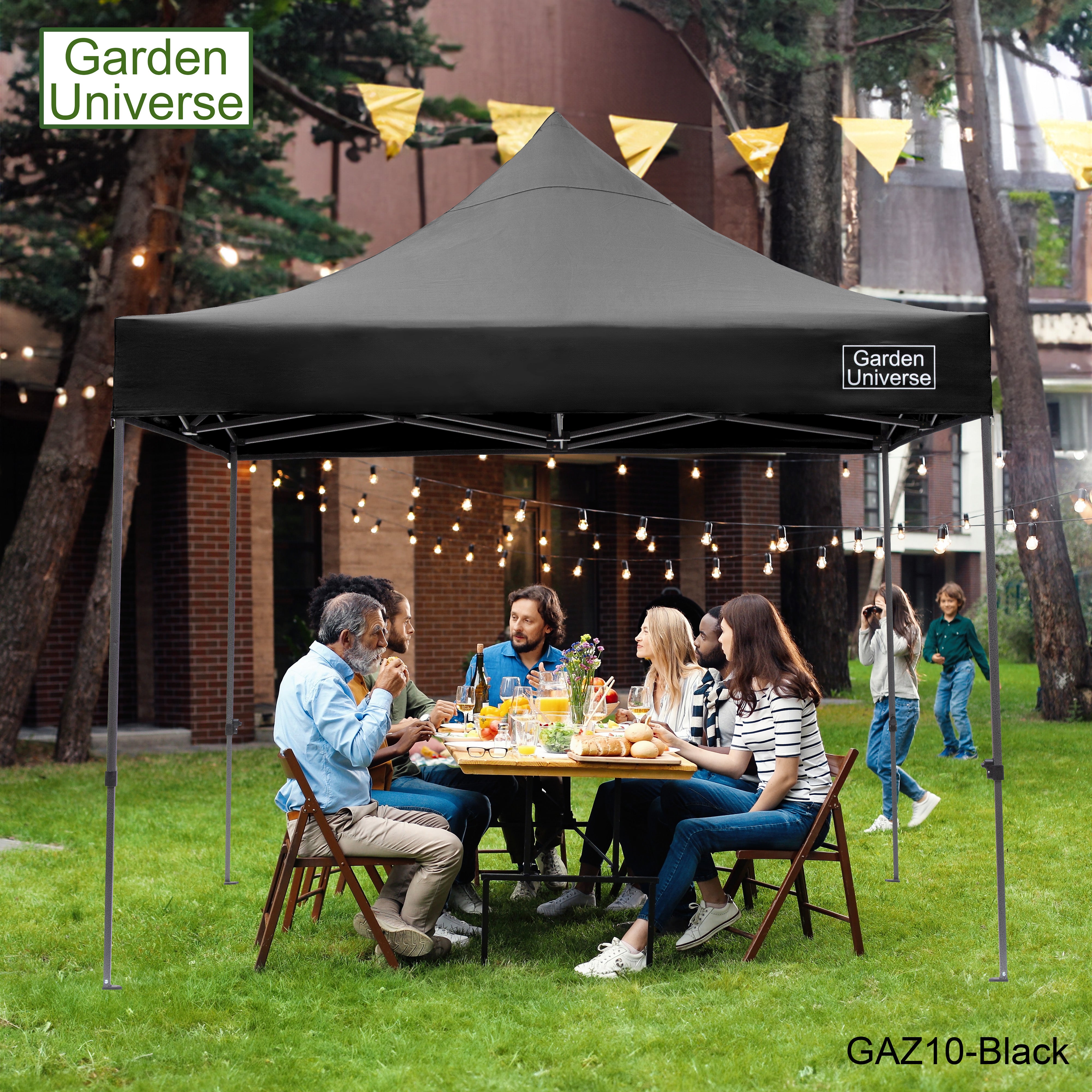 Gazebo 3m x 3m Commercial Grade Pop Up in Black with Heavy Duty Frame And Cover GAZ10-Black