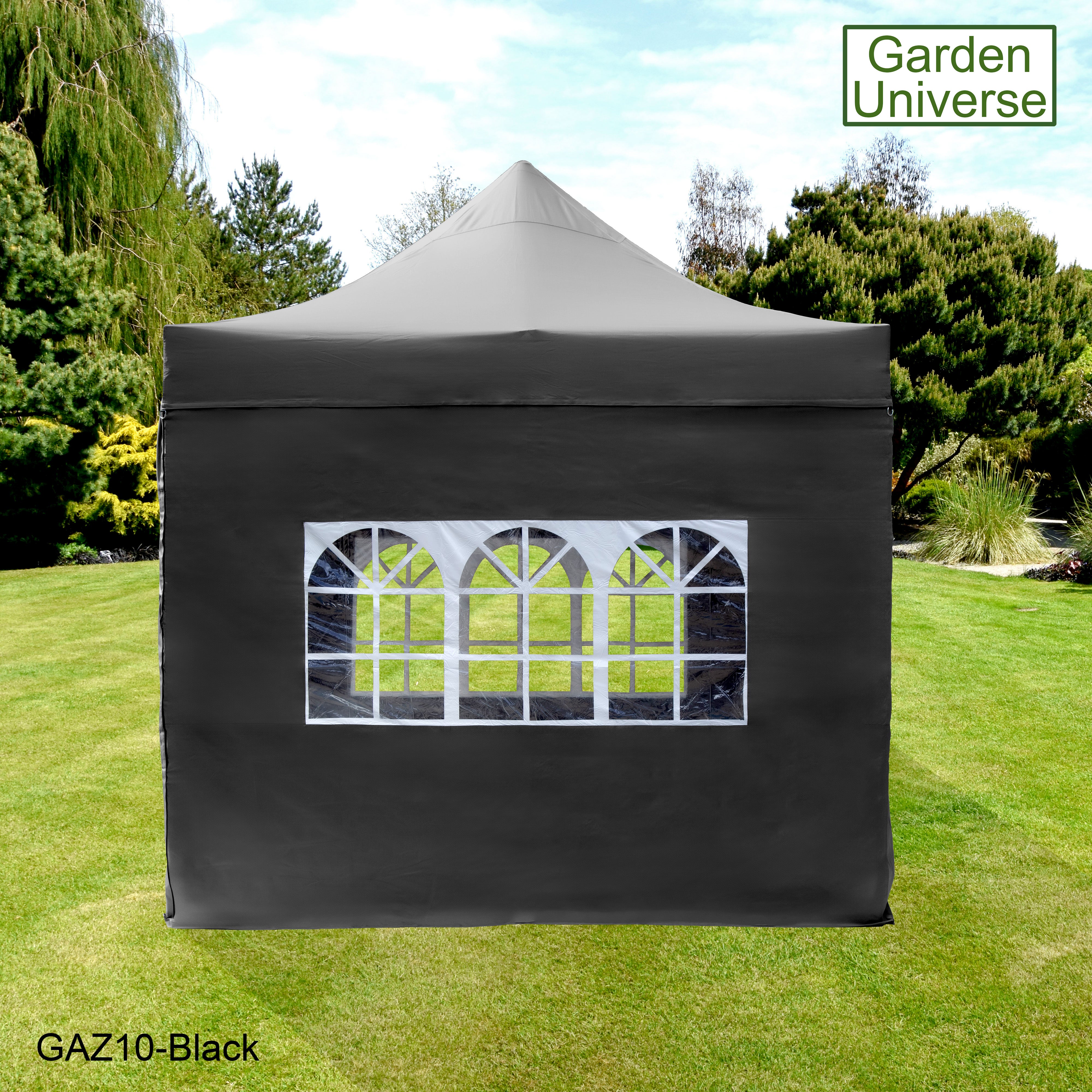 Gazebo 3m x 3m Commercial Grade Pop Up in Black with Heavy Duty Frame And Cover GAZ10-Black