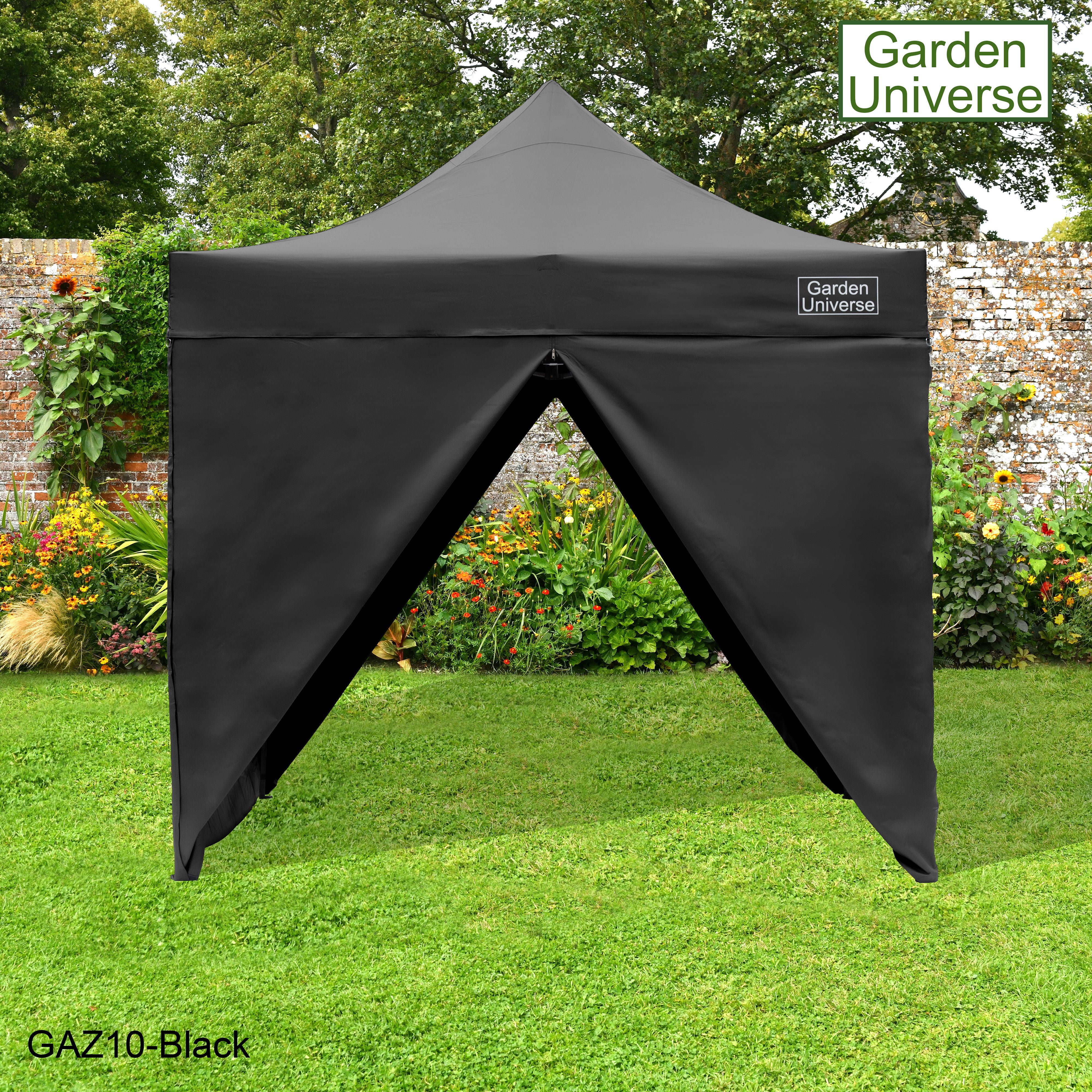 Gazebo 3m x 3m Commercial Grade Pop Up in Black with Heavy Duty Frame And Cover GAZ10-Black