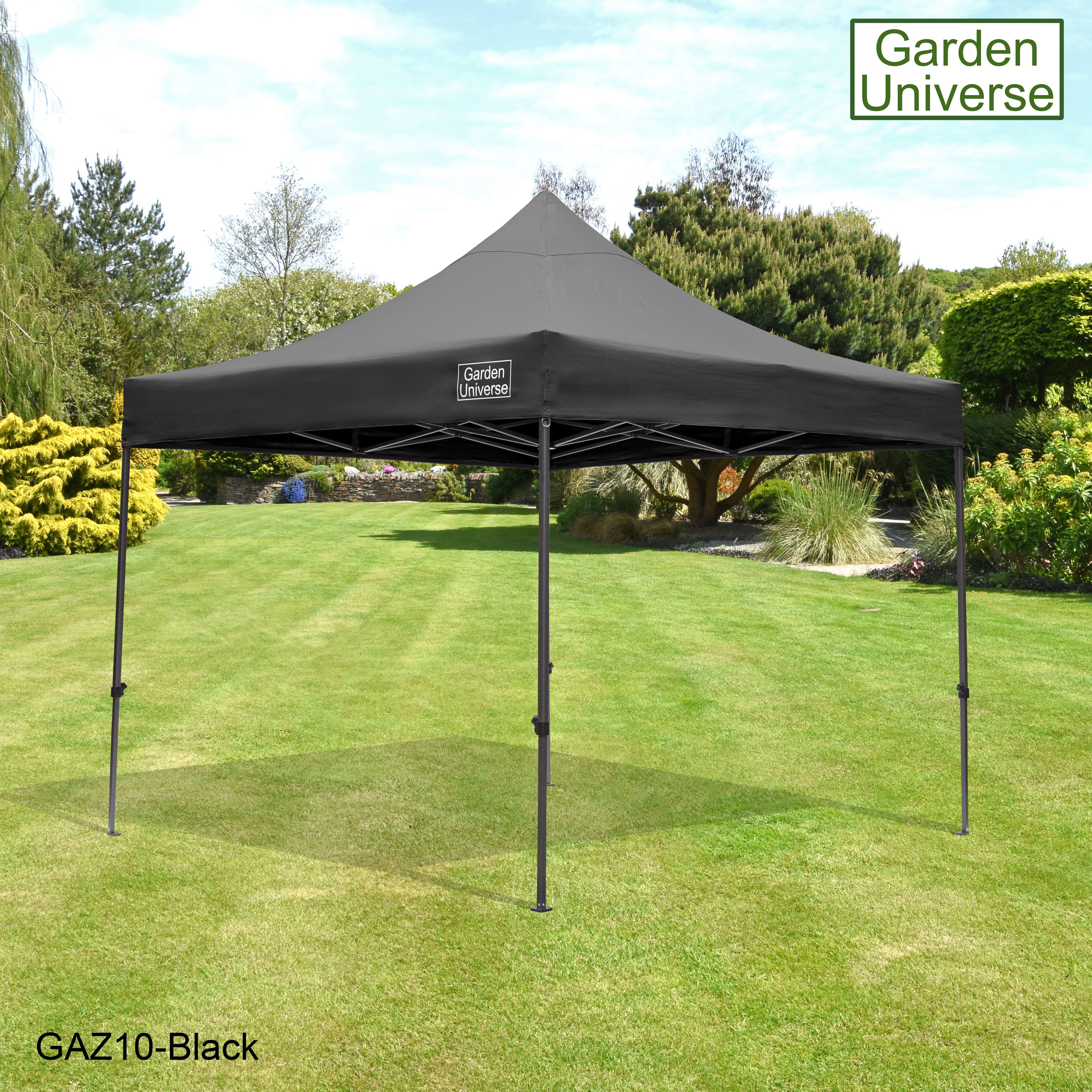 Gazebo 3m x 3m Commercial Grade Pop Up in Black with Heavy Duty Frame And Cover GAZ10-Black