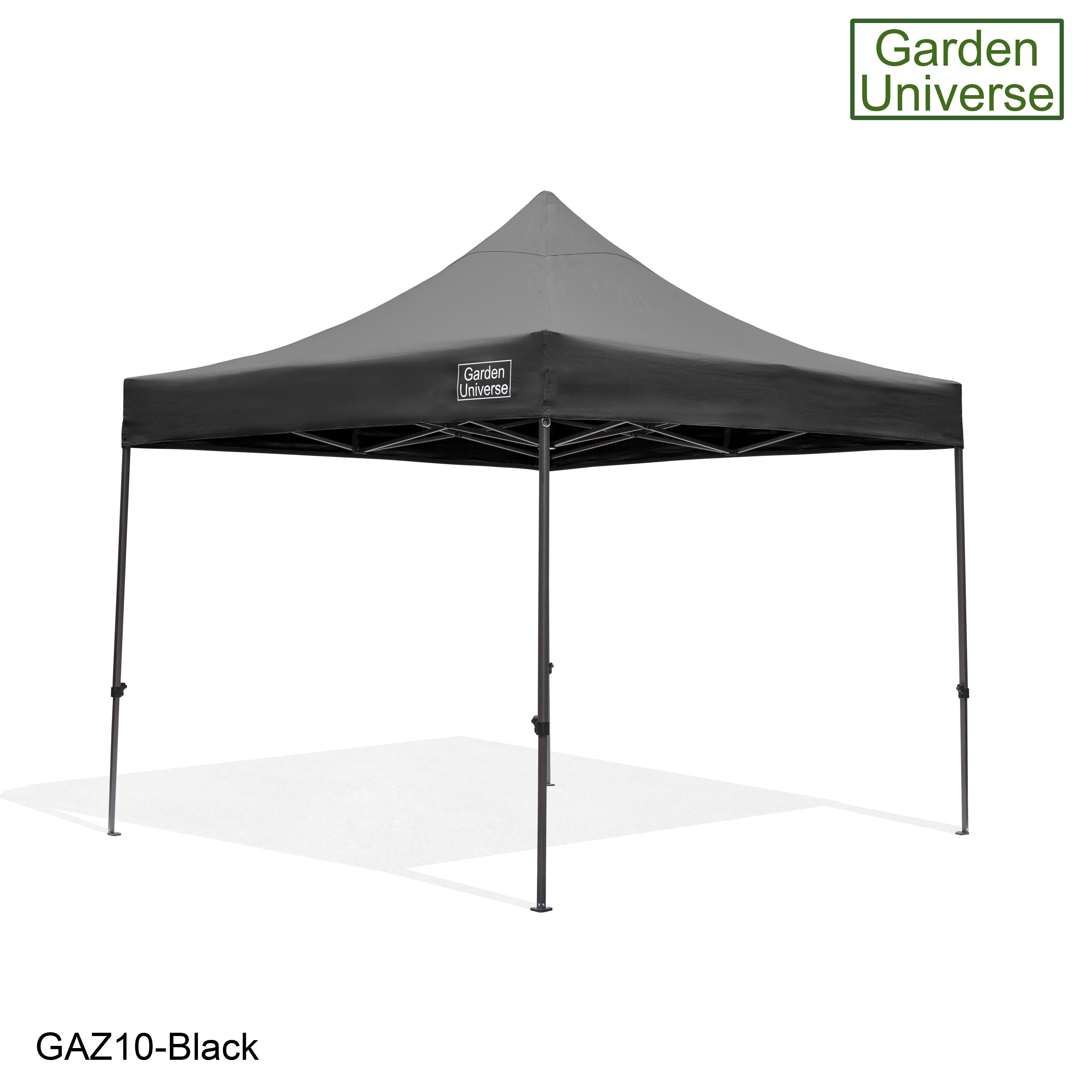 Gazebo 3m x 3m Commercial Grade Pop Up in Black with Heavy Duty Frame And Cover GAZ10-Black