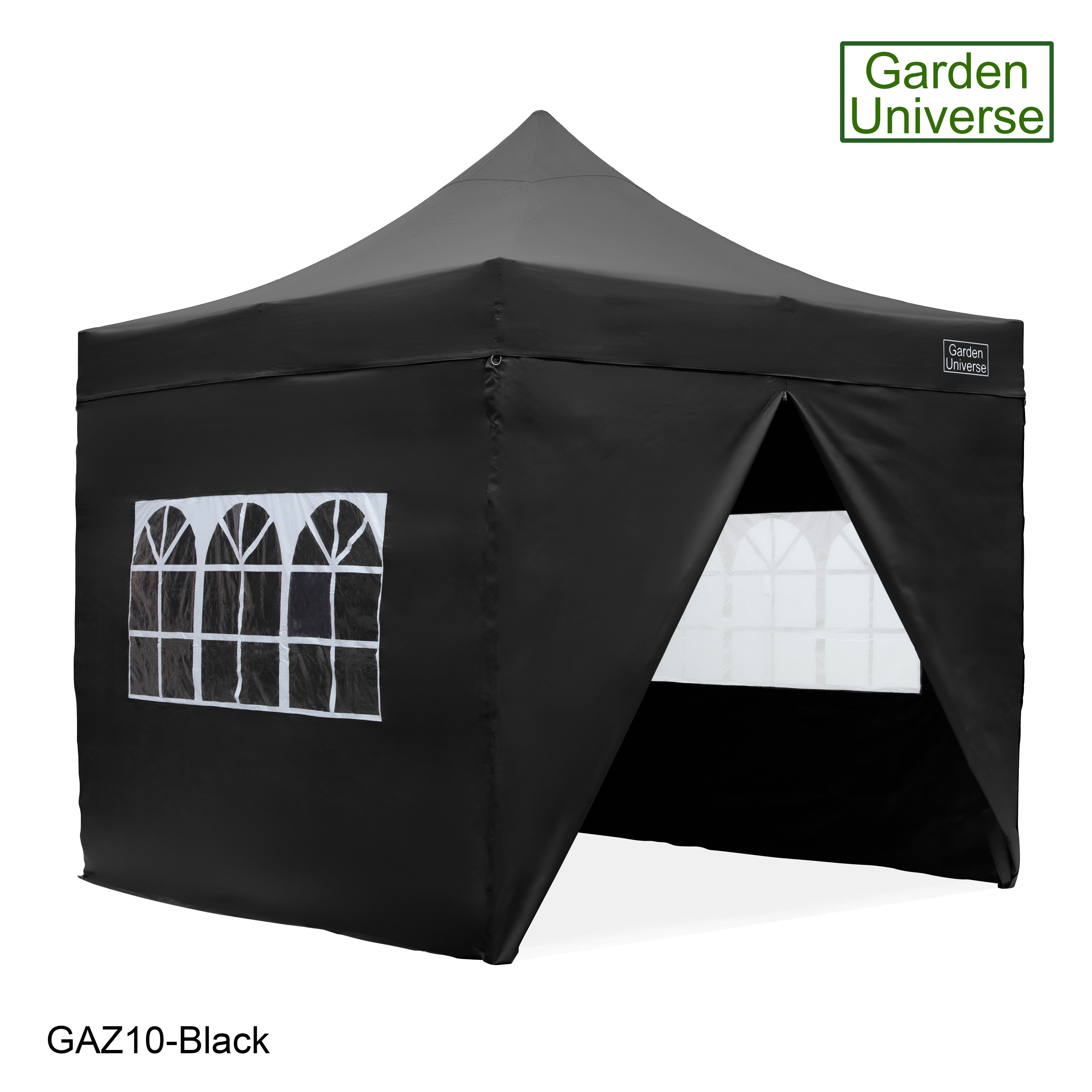 Gazebo 3m x 3m Commercial Grade Pop Up in Black with Heavy Duty Frame And Cover GAZ10-Black