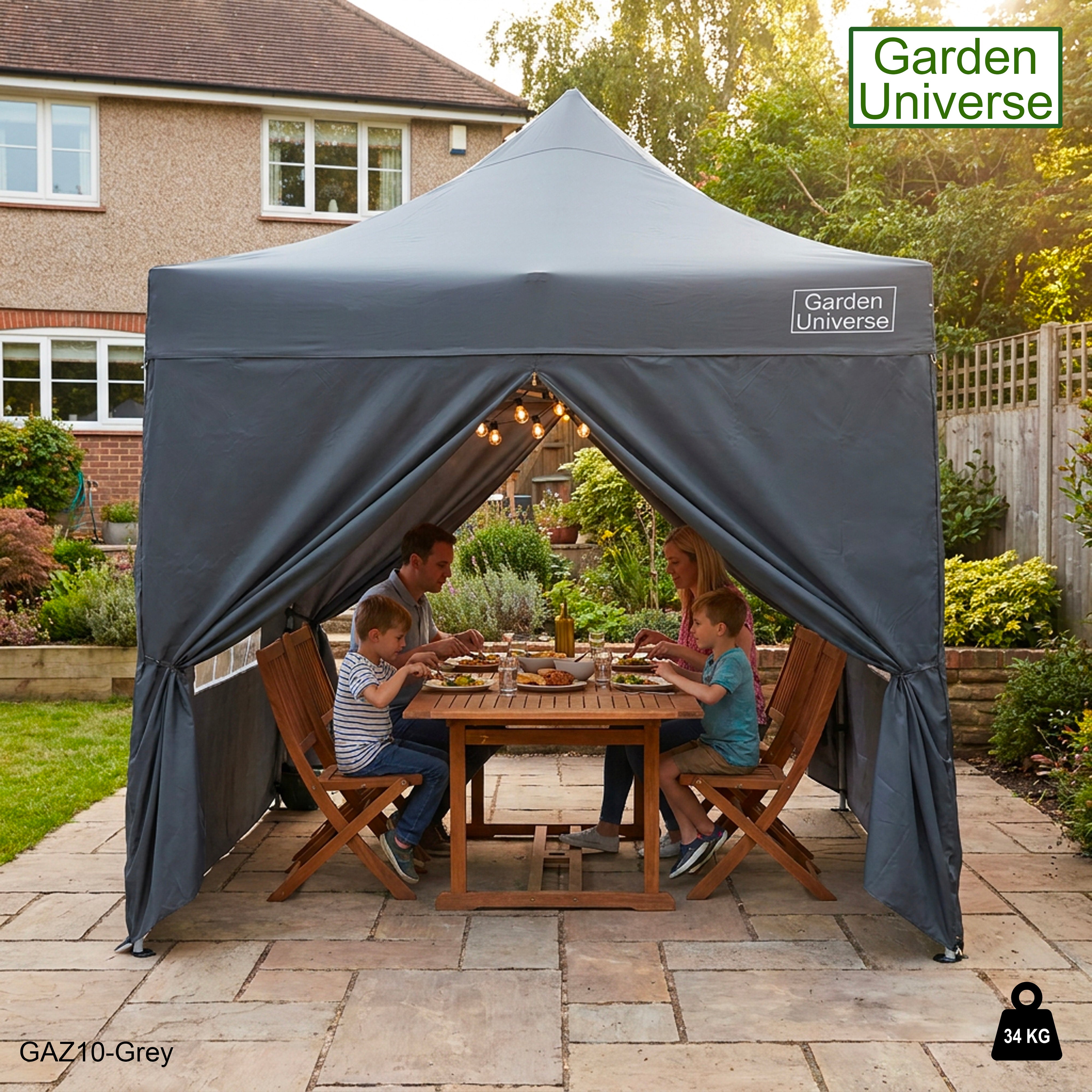 Gazebo 3m x 3m Commercial Grade Pop Up in Grey with Heavy Duty Frame And Cover GAZ10-Grey
