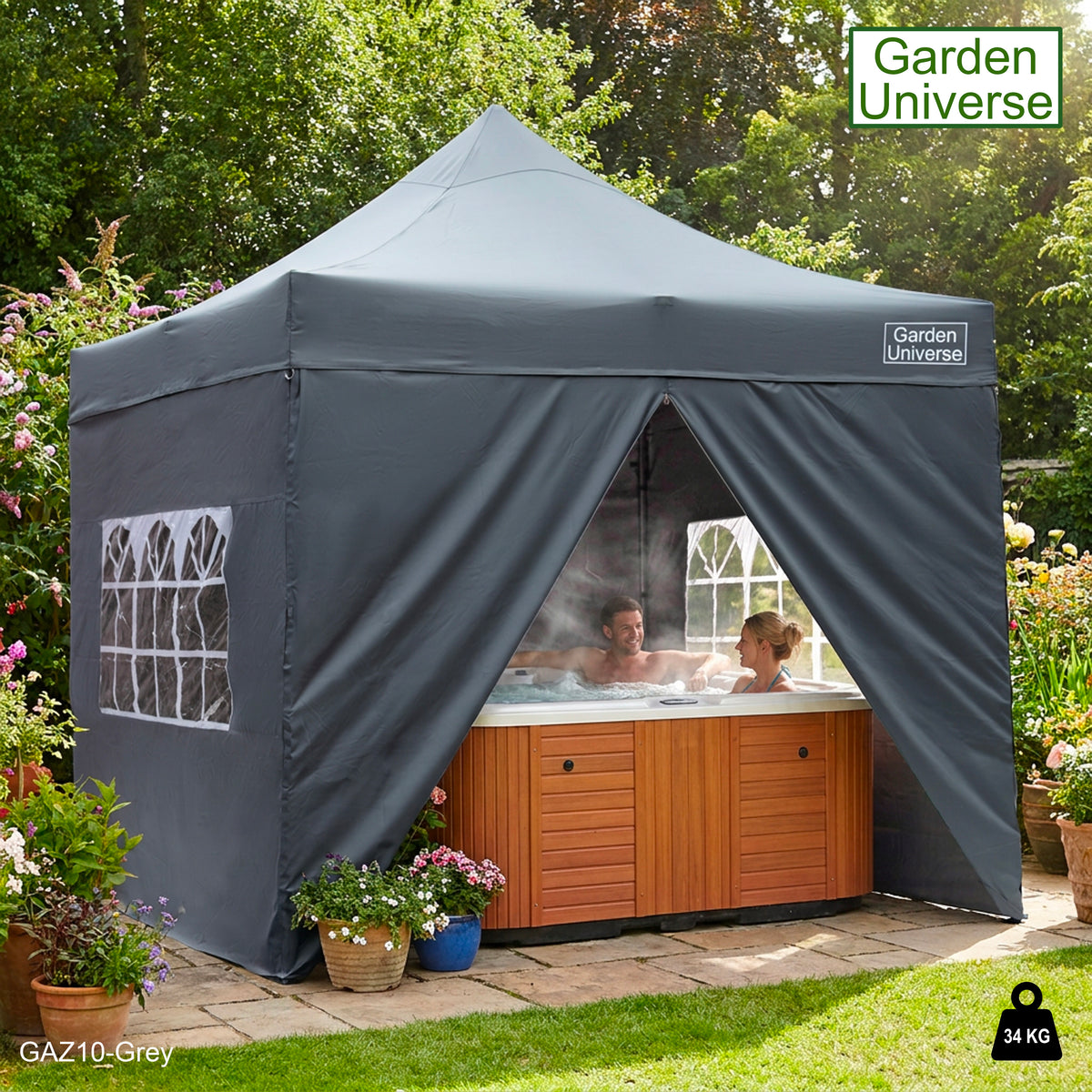 Gazebo 3m x 3m Commercial Grade Pop Up in Grey with Heavy Duty Frame And Cover GAZ10-Grey