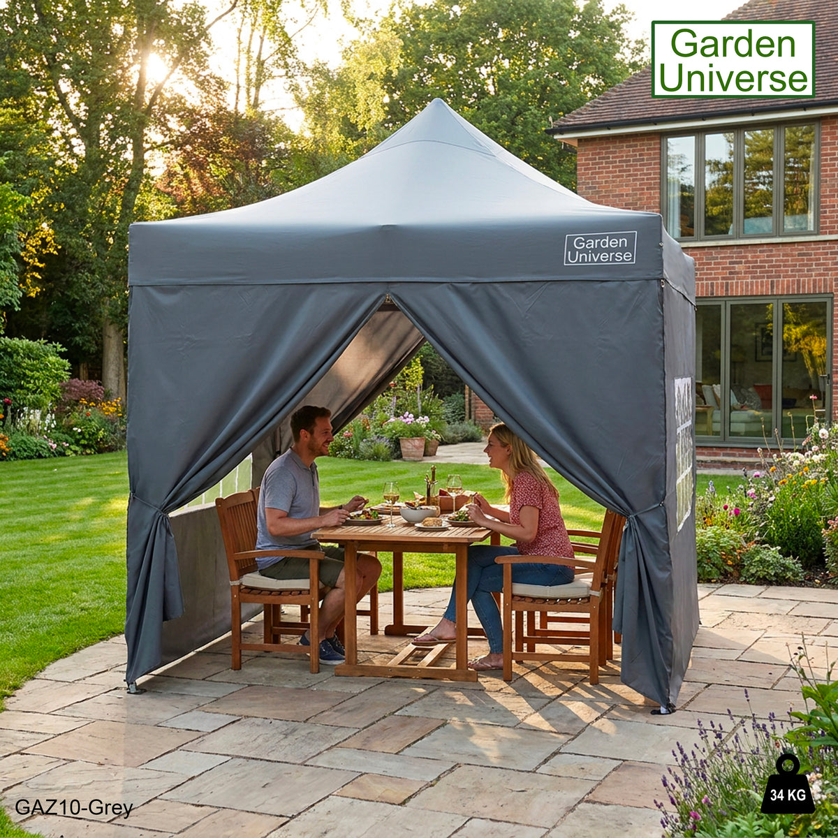 Gazebo 3m x 3m Commercial Grade Pop Up in Grey with Heavy Duty Frame And Cover GAZ10-Grey