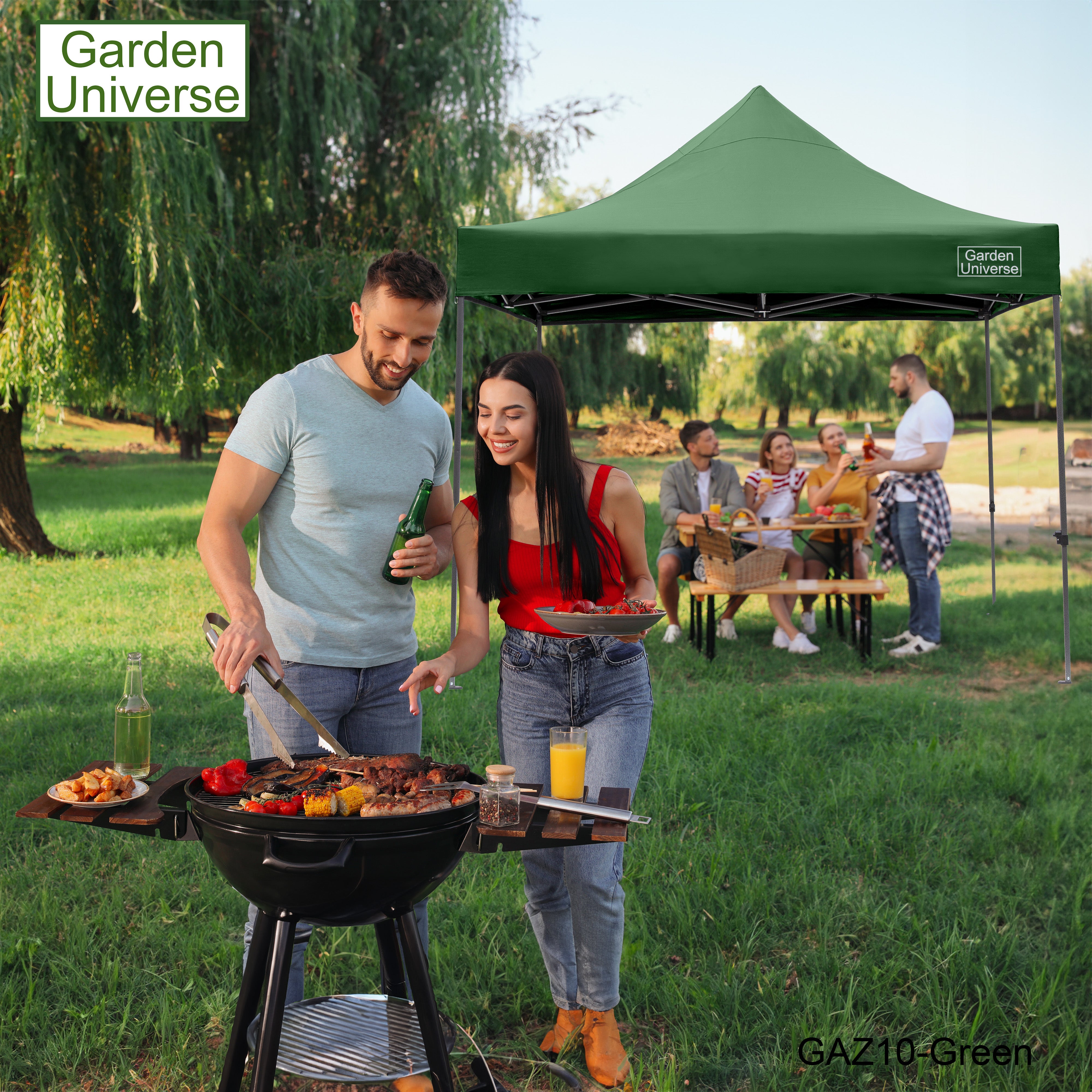 Gazebo 3m x 3m Commercial Grade Pop Up in Green with Heavy Duty Frame And Cover GAZ10-Green