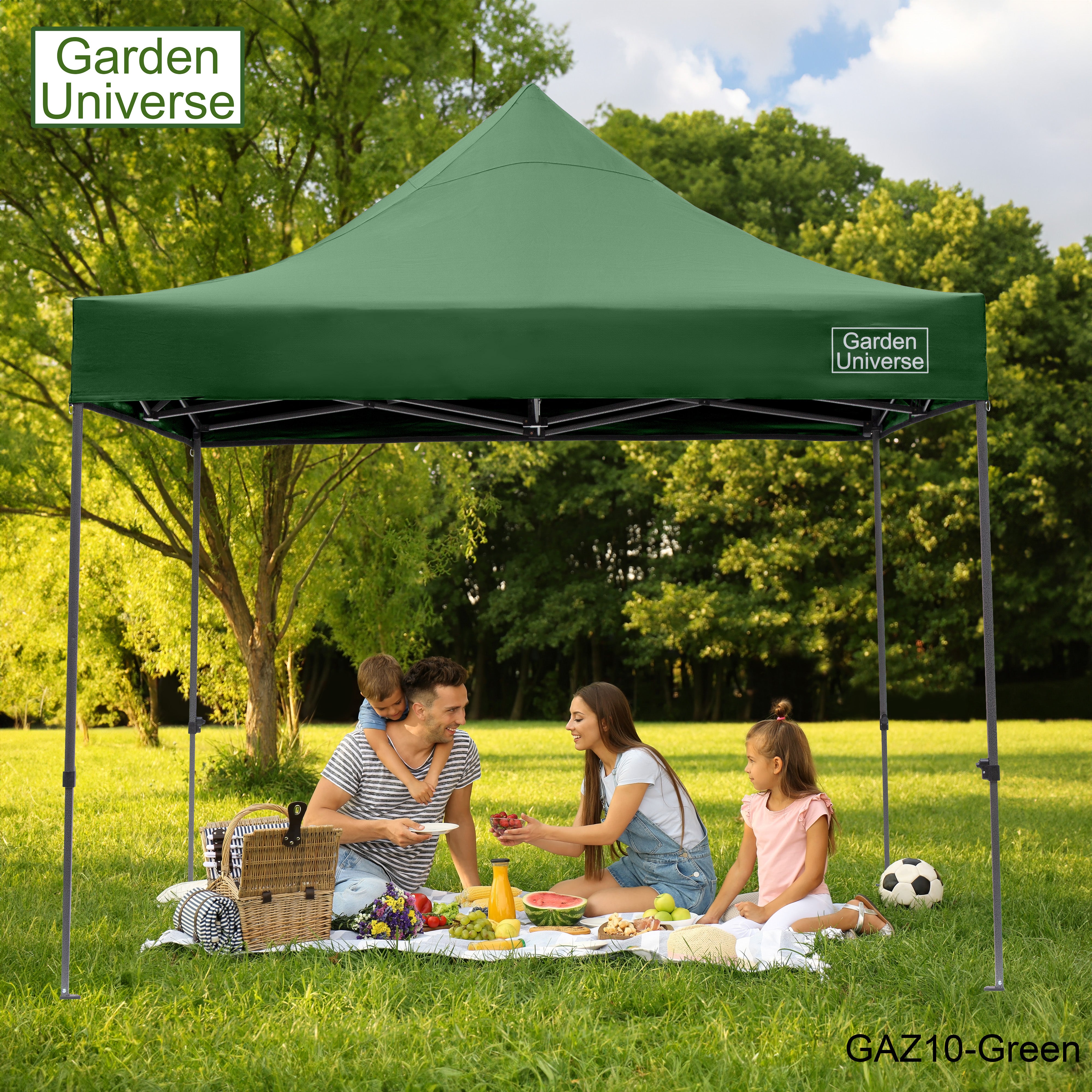 Gazebo 3m x 3m Commercial Grade Pop Up in Green with Heavy Duty Frame And Cover GAZ10-Green