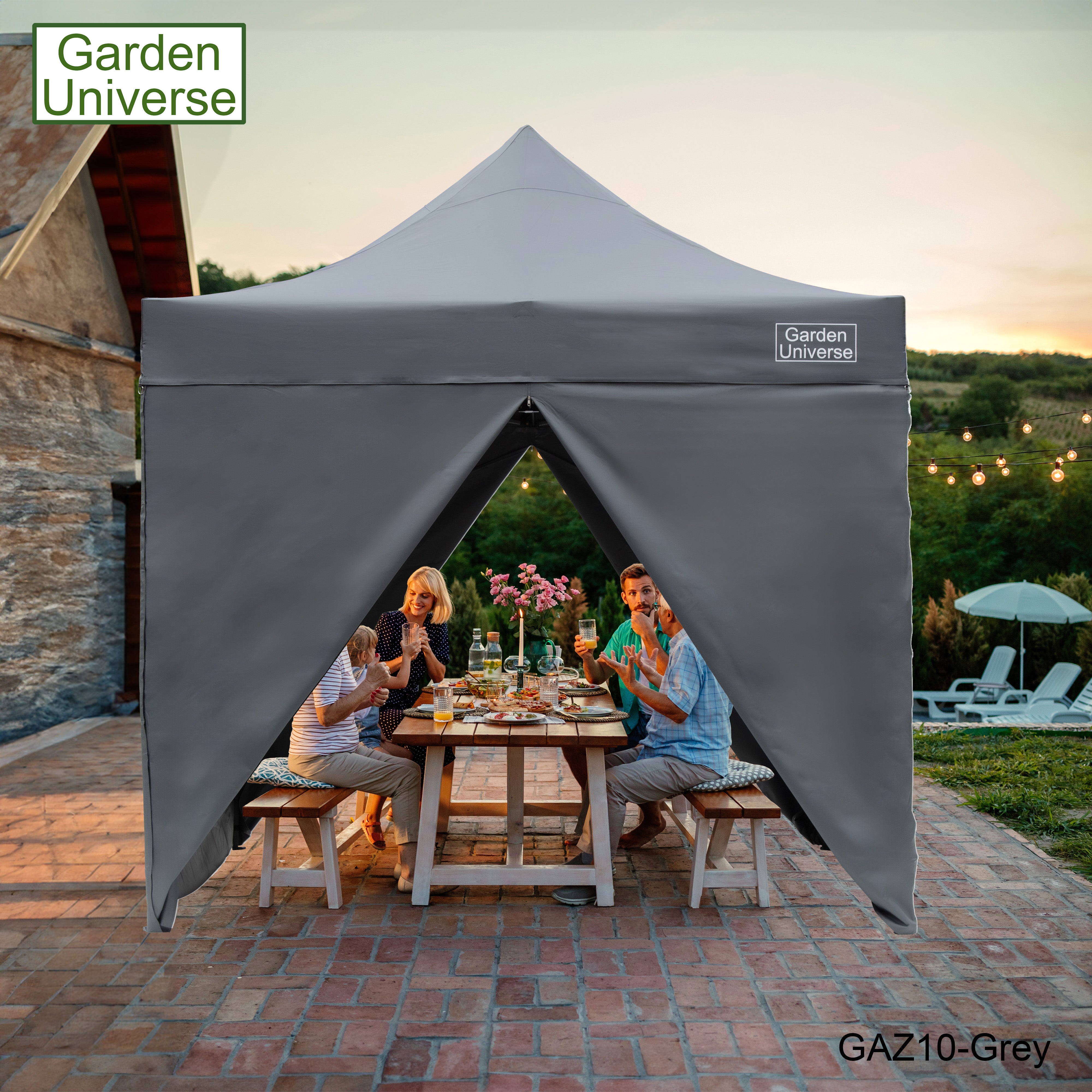 Gazebo 3m x 3m Commercial Grade Pop Up in Grey with Heavy Duty Frame And Cover GAZ10-Grey