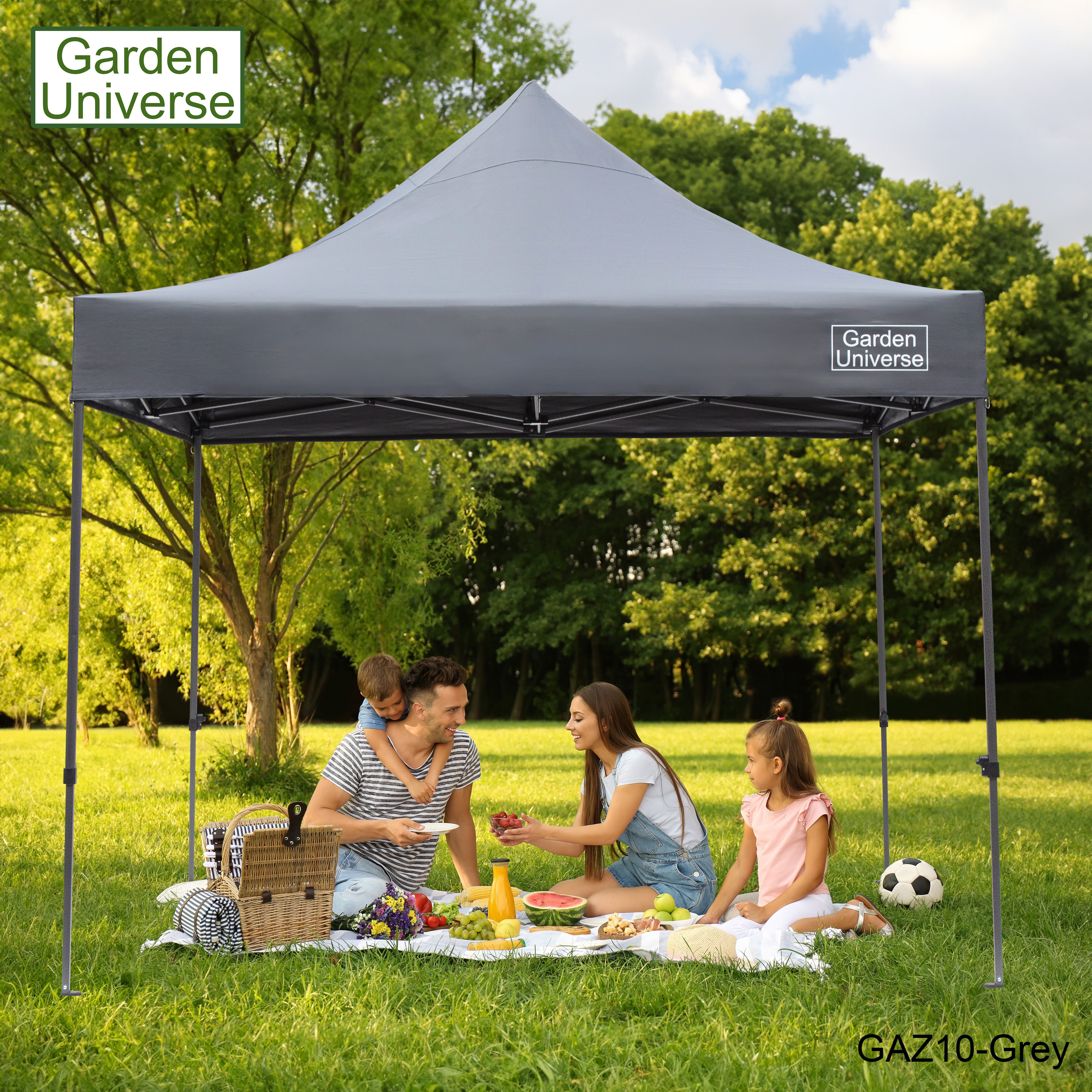 Gazebo 3m x 3m Commercial Grade Pop Up in Grey with Heavy Duty Frame And Cover GAZ10-Grey