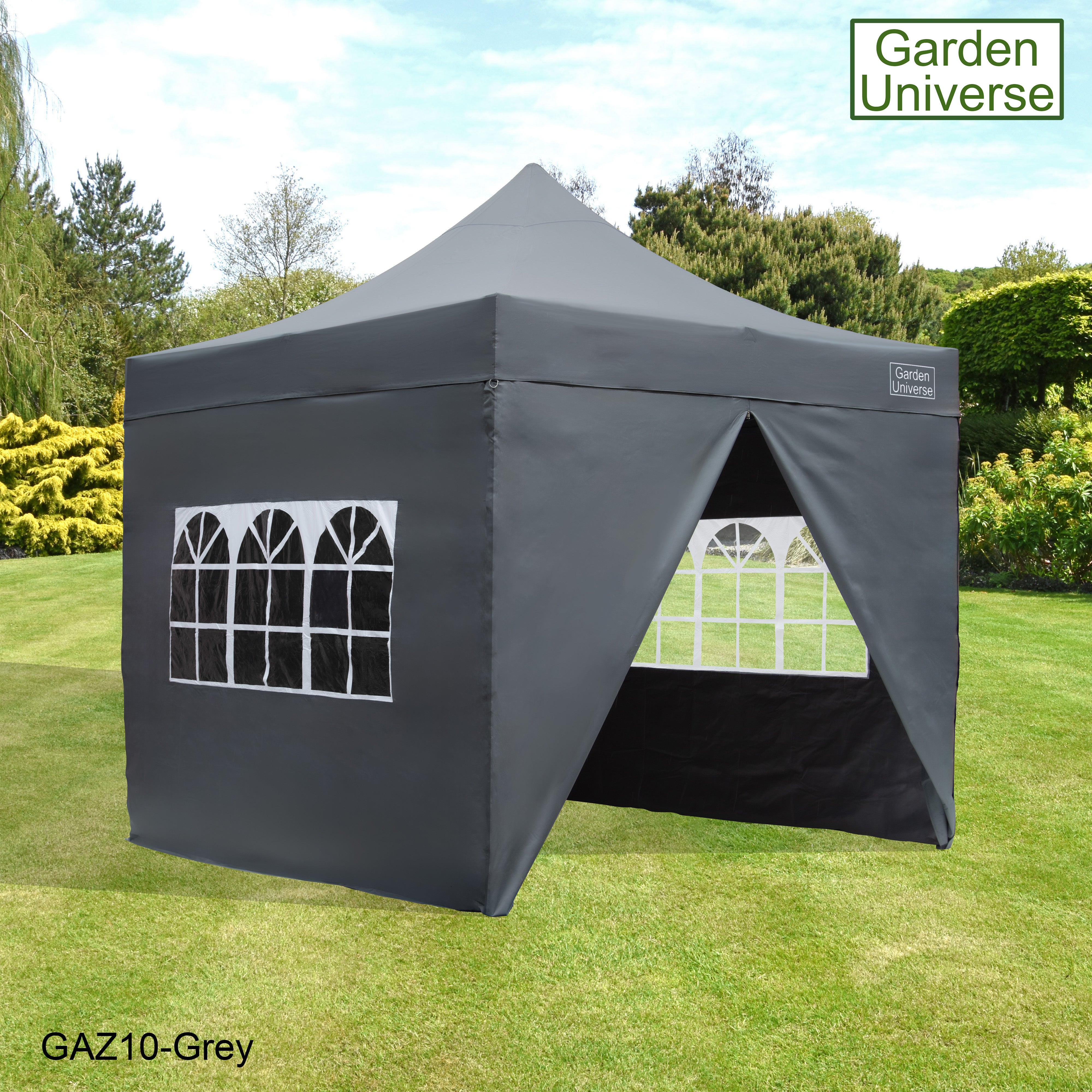 Gazebo 3m x 3m Commercial Grade Pop Up in Grey with Heavy Duty Frame And Cover GAZ10-Grey