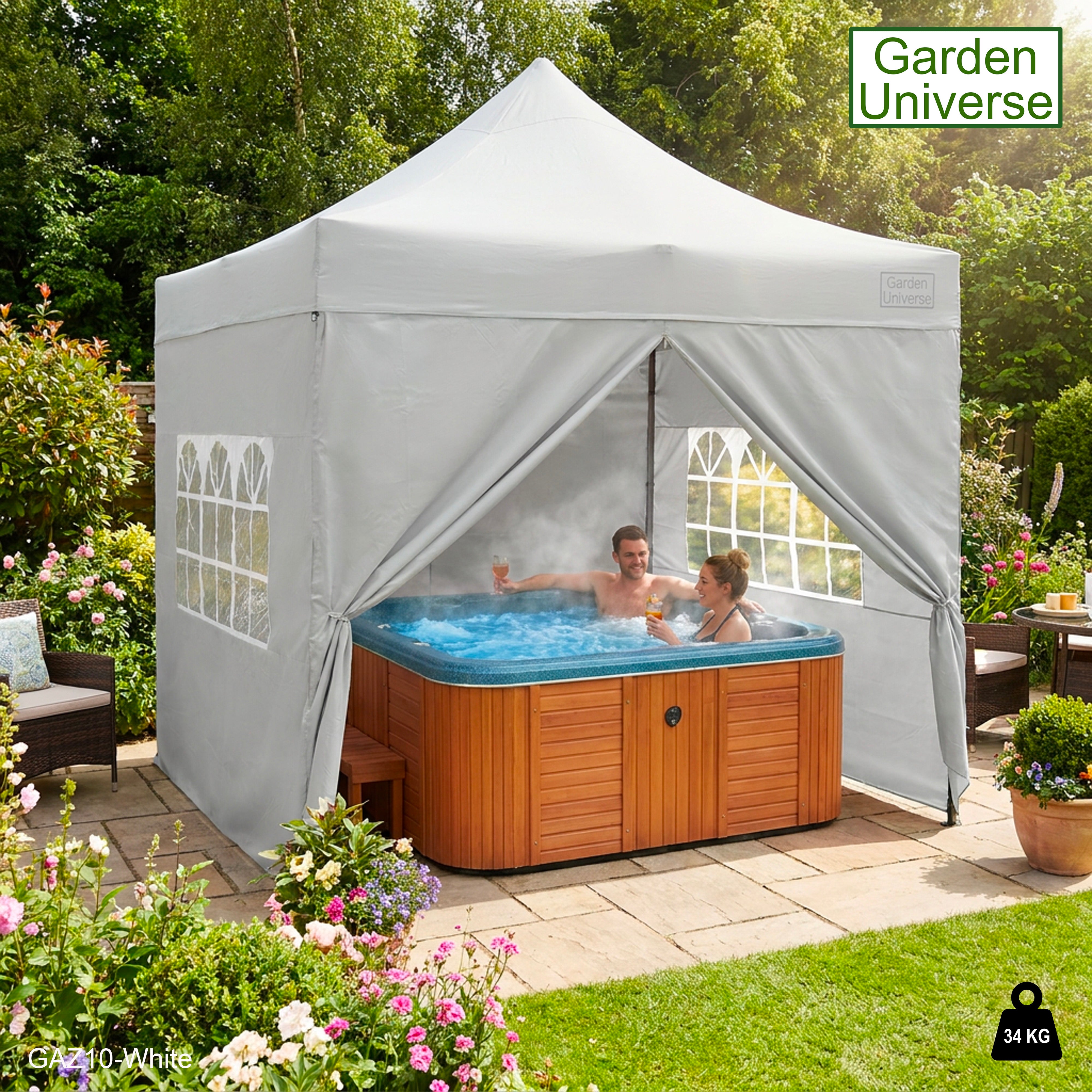 Gazebo 3m x 3m Commercial Grade Pop Up in White with Heavy Duty Frame And Cover GAZ10-White