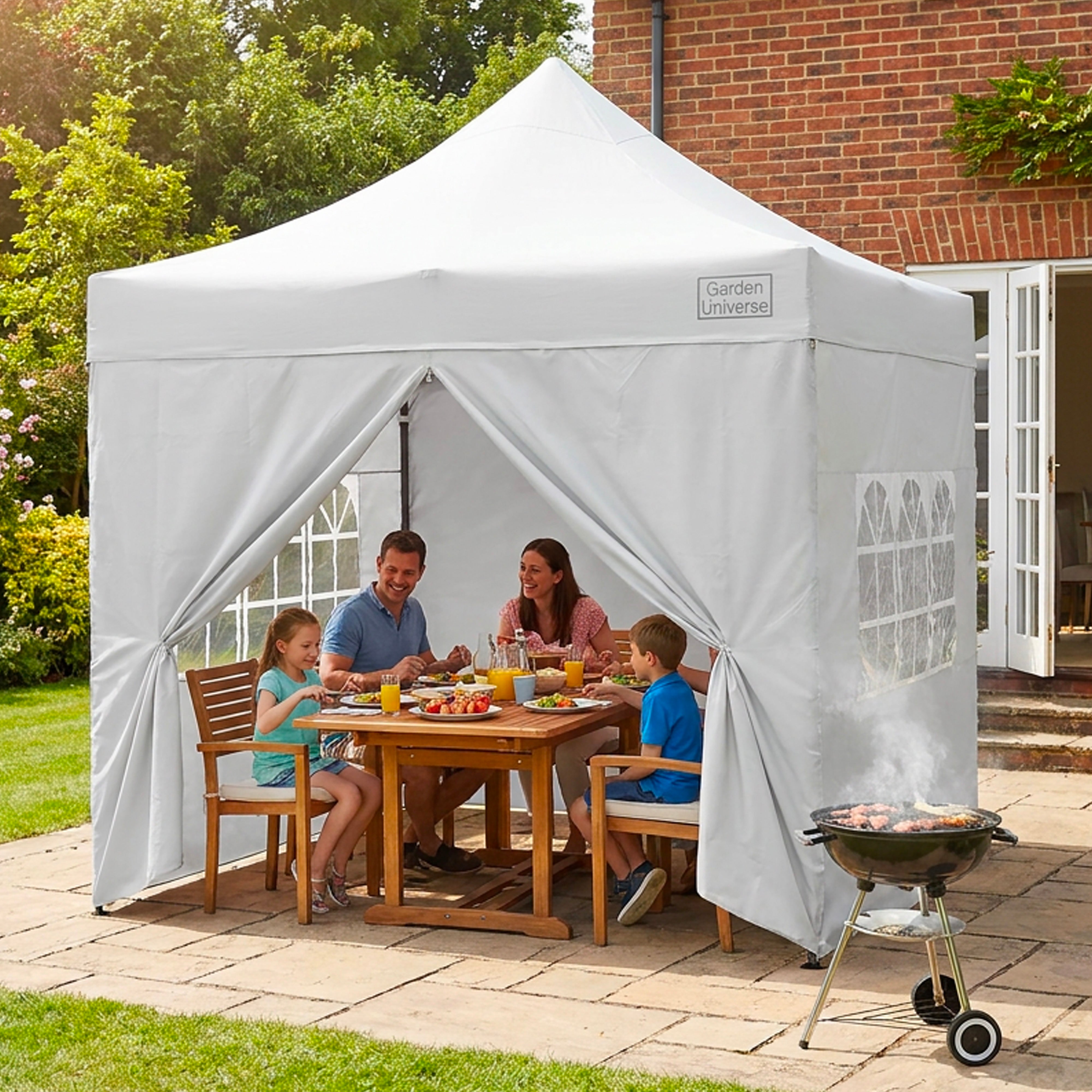 Gazebo 3m x 3m Commercial Grade Pop Up in White with Heavy Duty Frame And Cover GAZ10-White