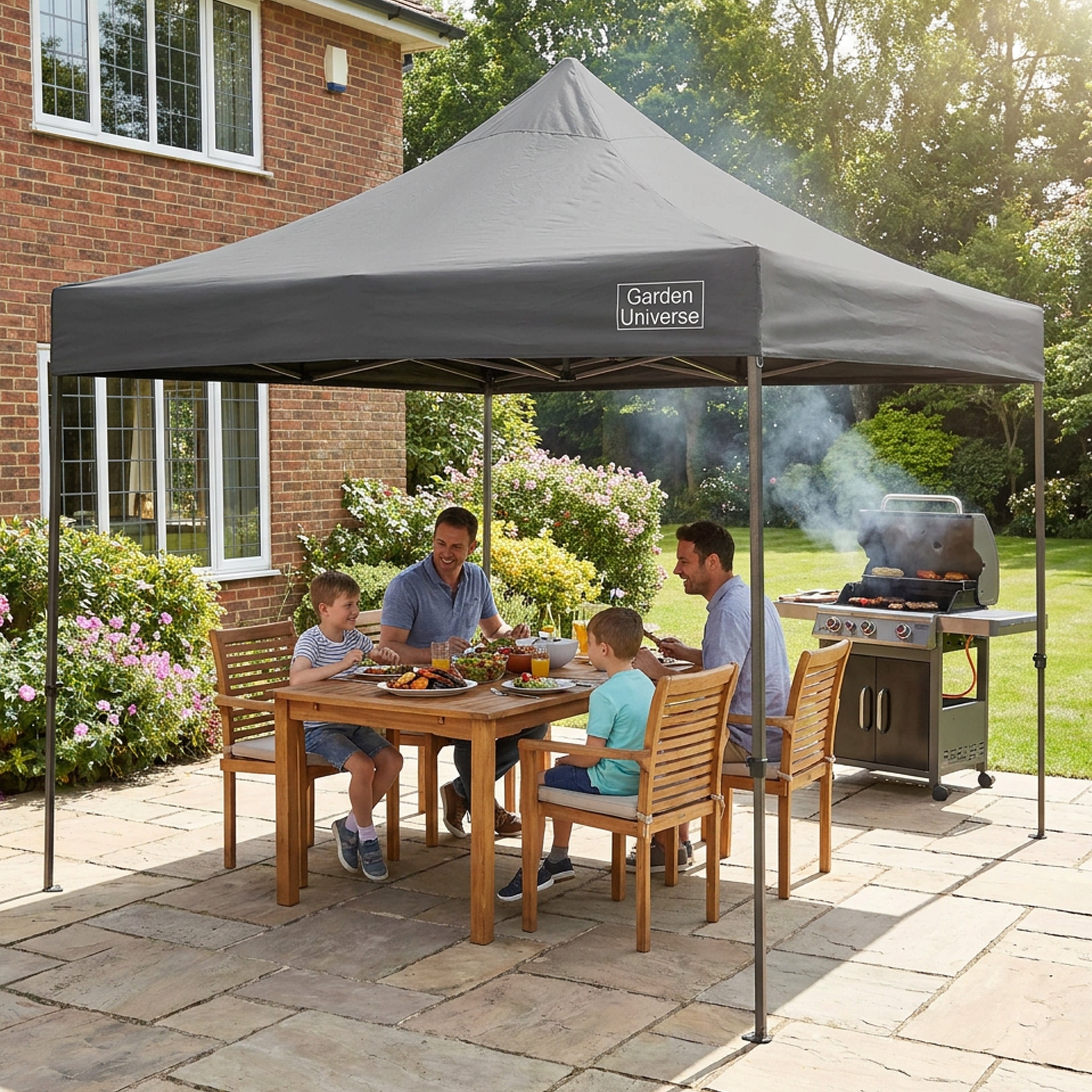 Gazebo 3m x 3m Commercial Grade Pop Up in Grey with Heavy Duty Frame GAZ11-Grey