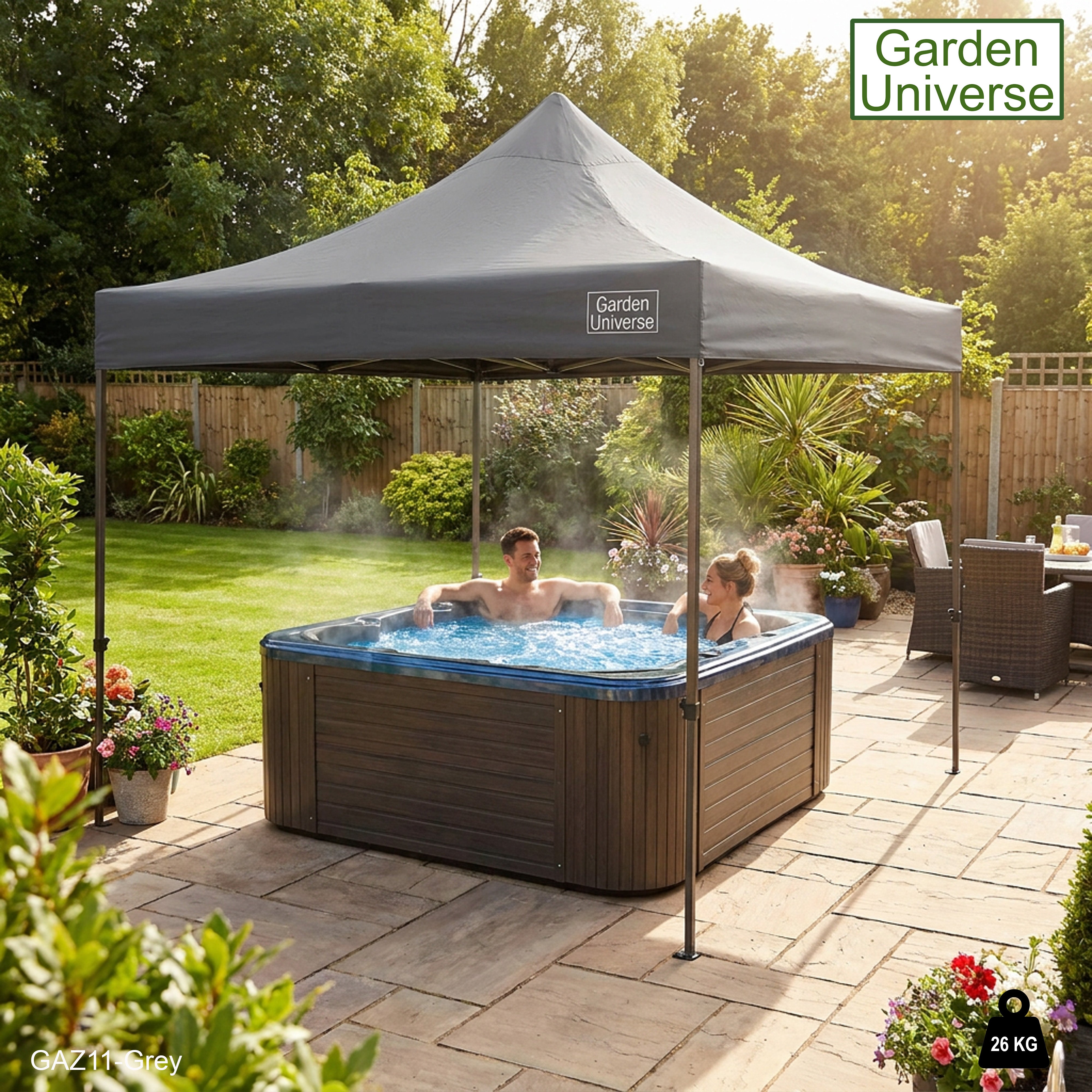 Gazebo 3m x 3m Commercial Grade Pop Up in Grey with Heavy Duty Frame GAZ11-Grey