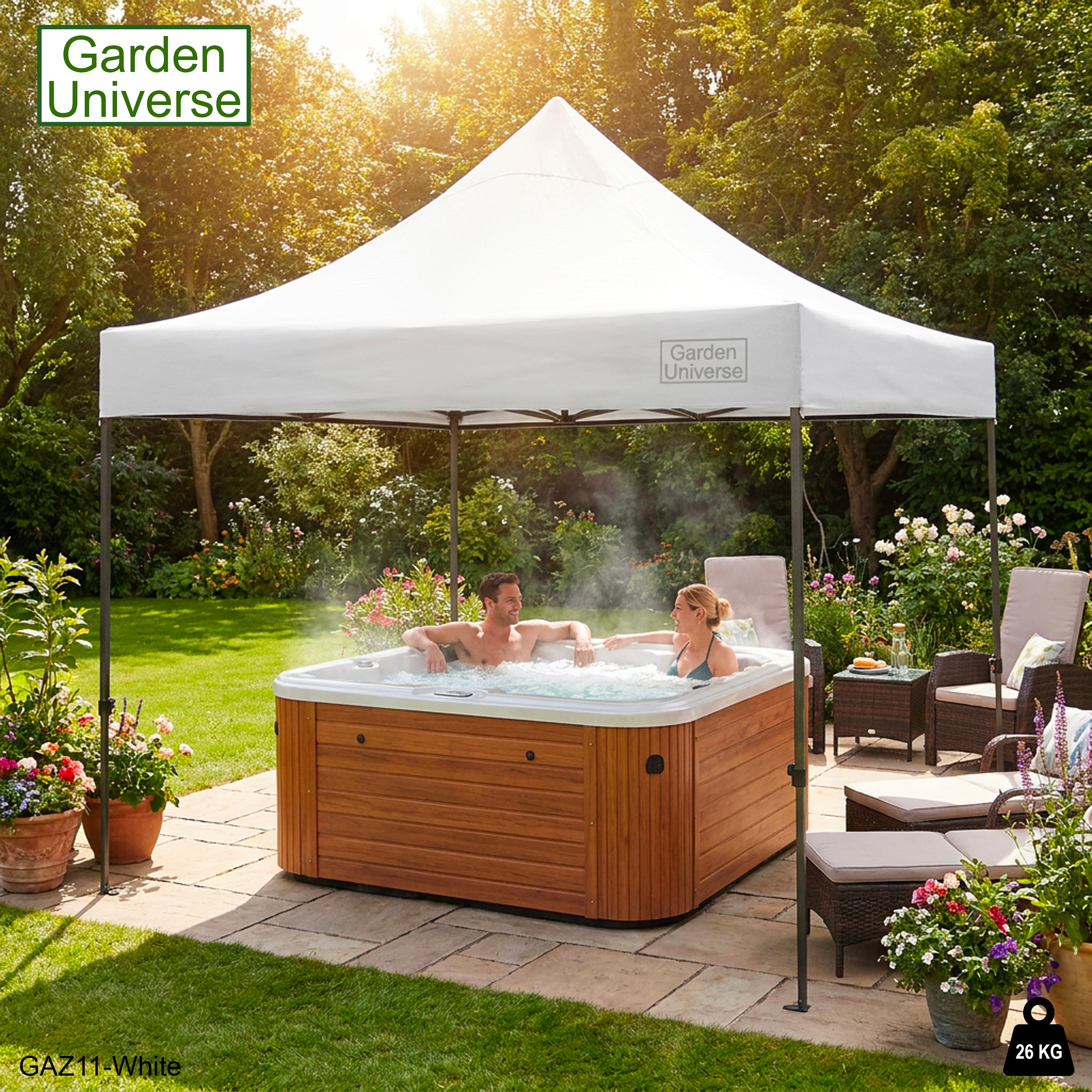 Gazebo 3m x 3m Commercial Grade Pop Up in White with Heavy Duty Frame GAZ11-White