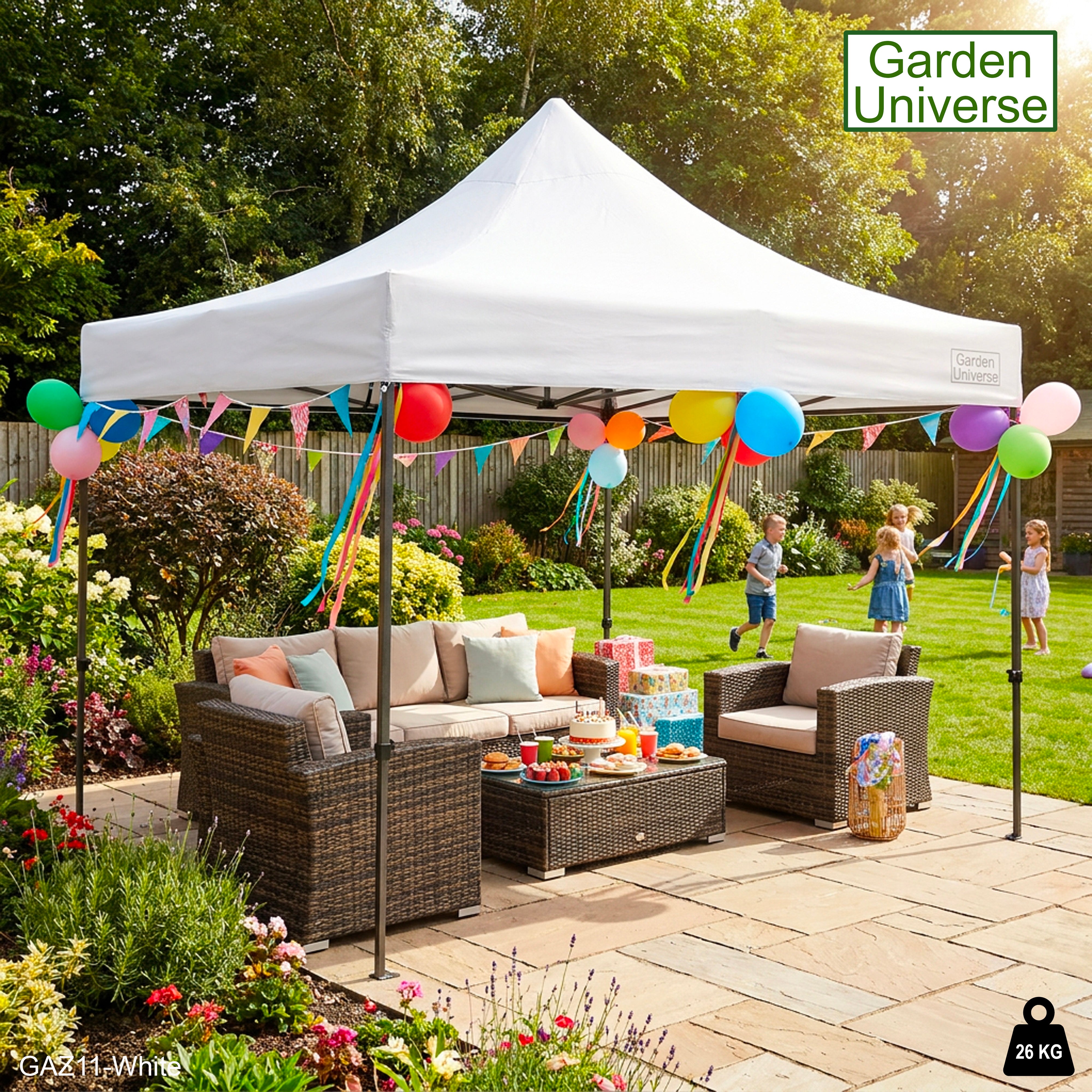 Gazebo 3m x 3m Commercial Grade Pop Up in White with Heavy Duty Frame GAZ11-White
