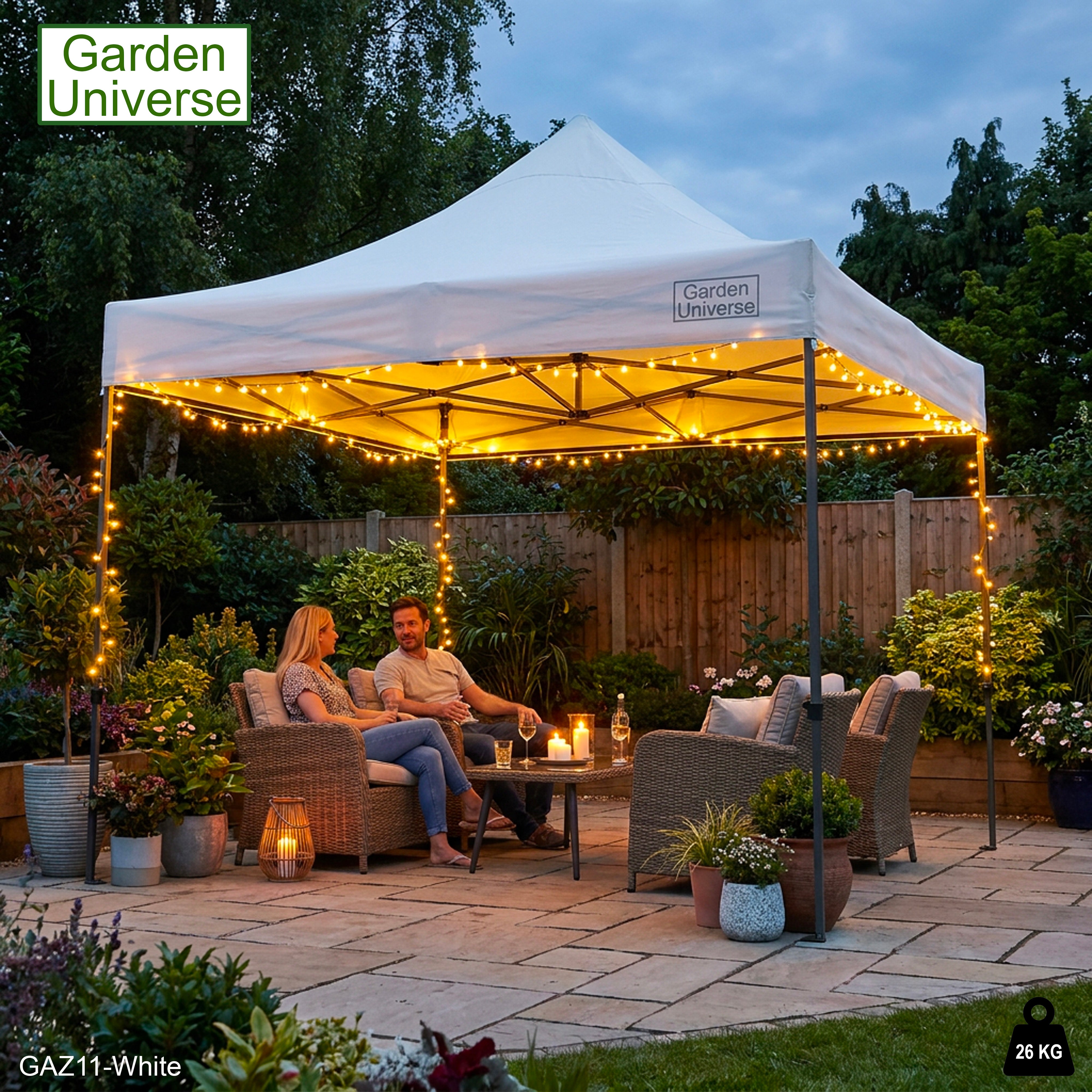Gazebo 3m x 3m Commercial Grade Pop Up in White with Heavy Duty Frame GAZ11-White