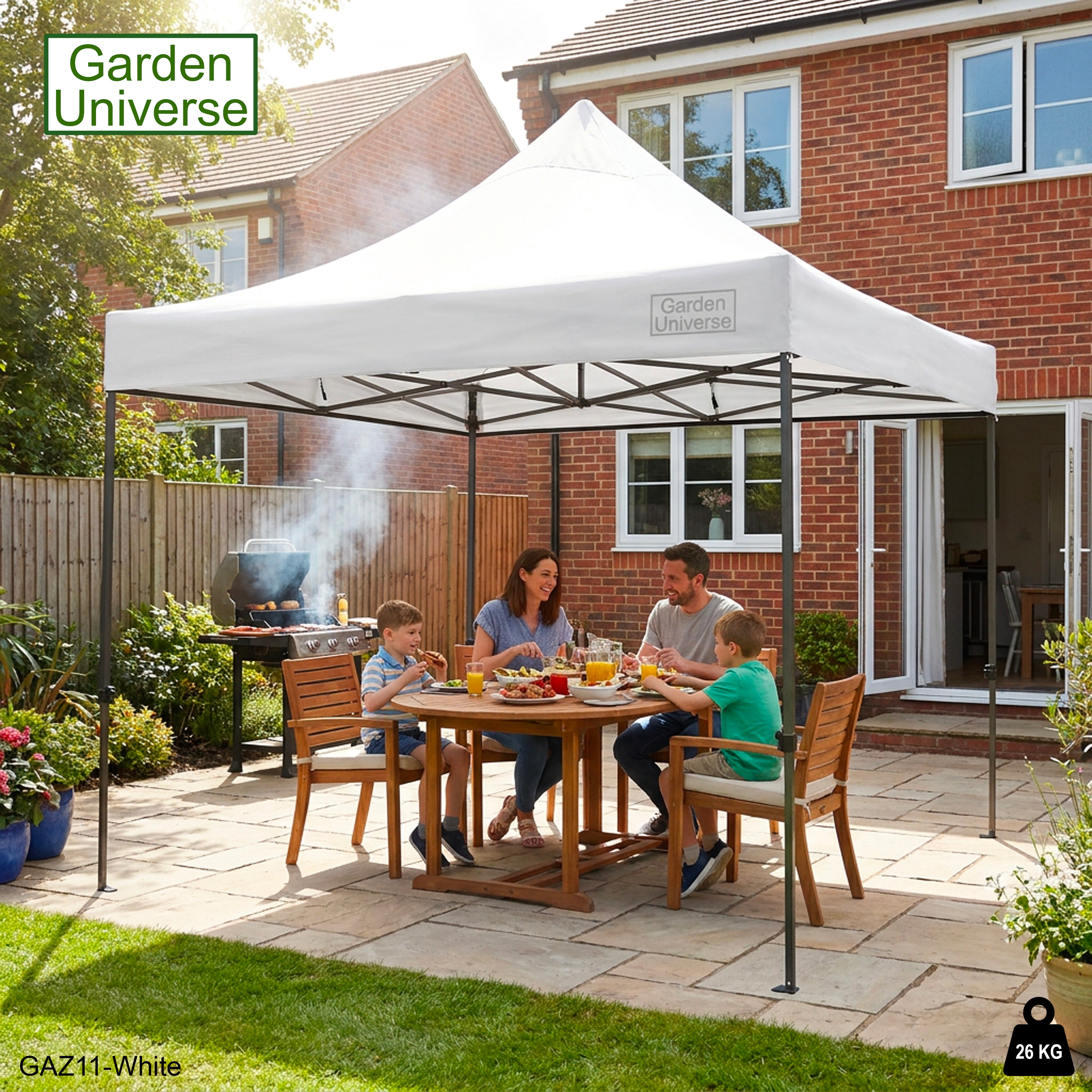 Gazebo 3m x 3m Commercial Grade Pop Up in White with Heavy Duty Frame GAZ11-White